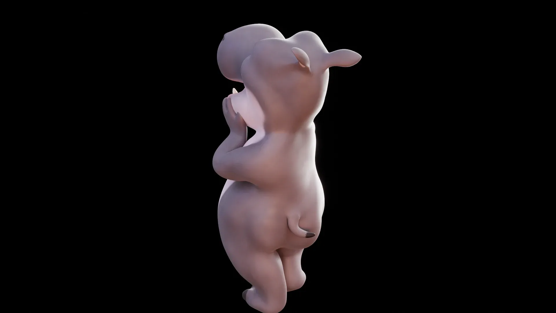 Hippo - rigged cartoon character for blender Low-poly 3D model