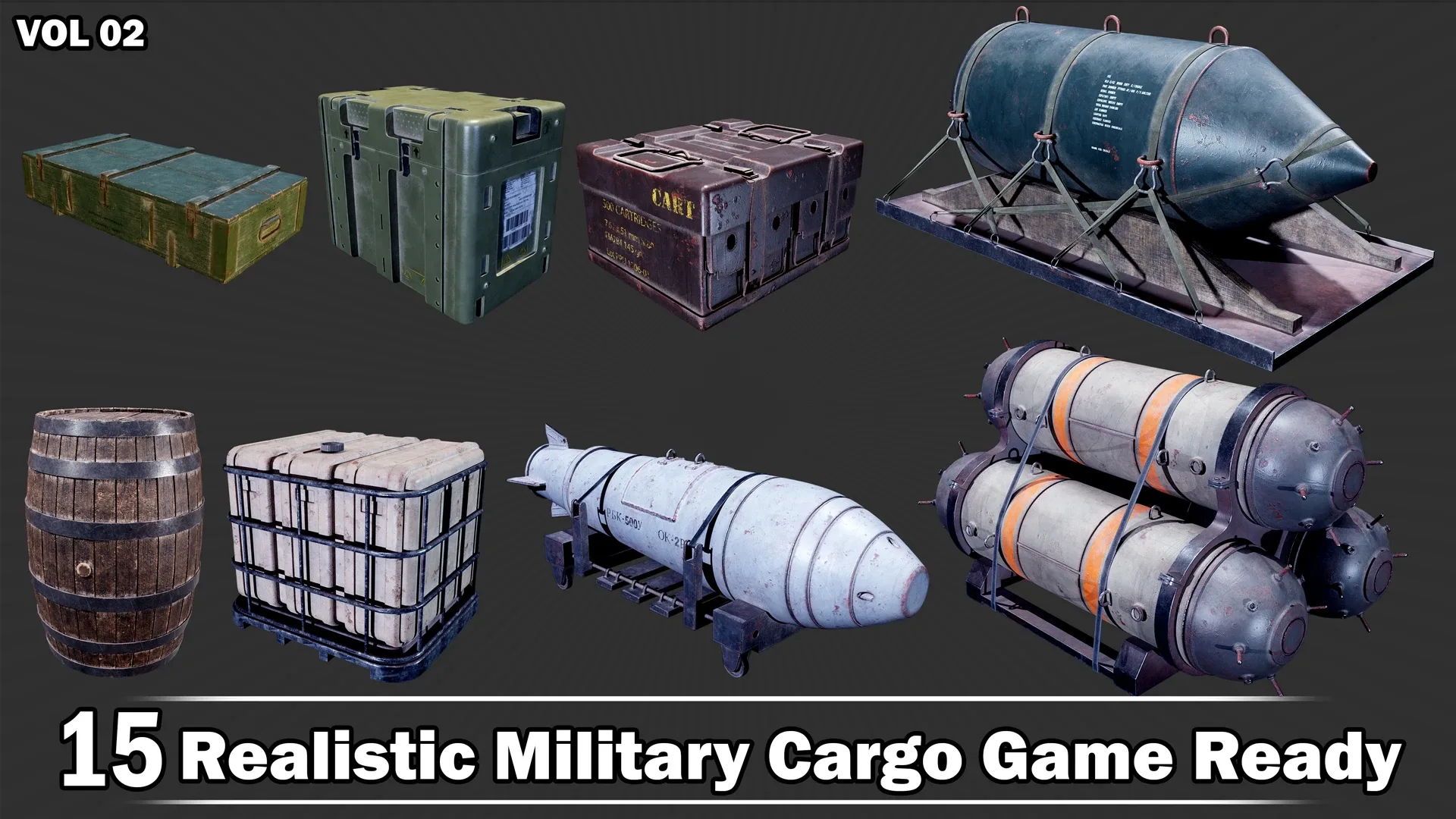 15 Realistic Military Cargo Game Ready VOL02