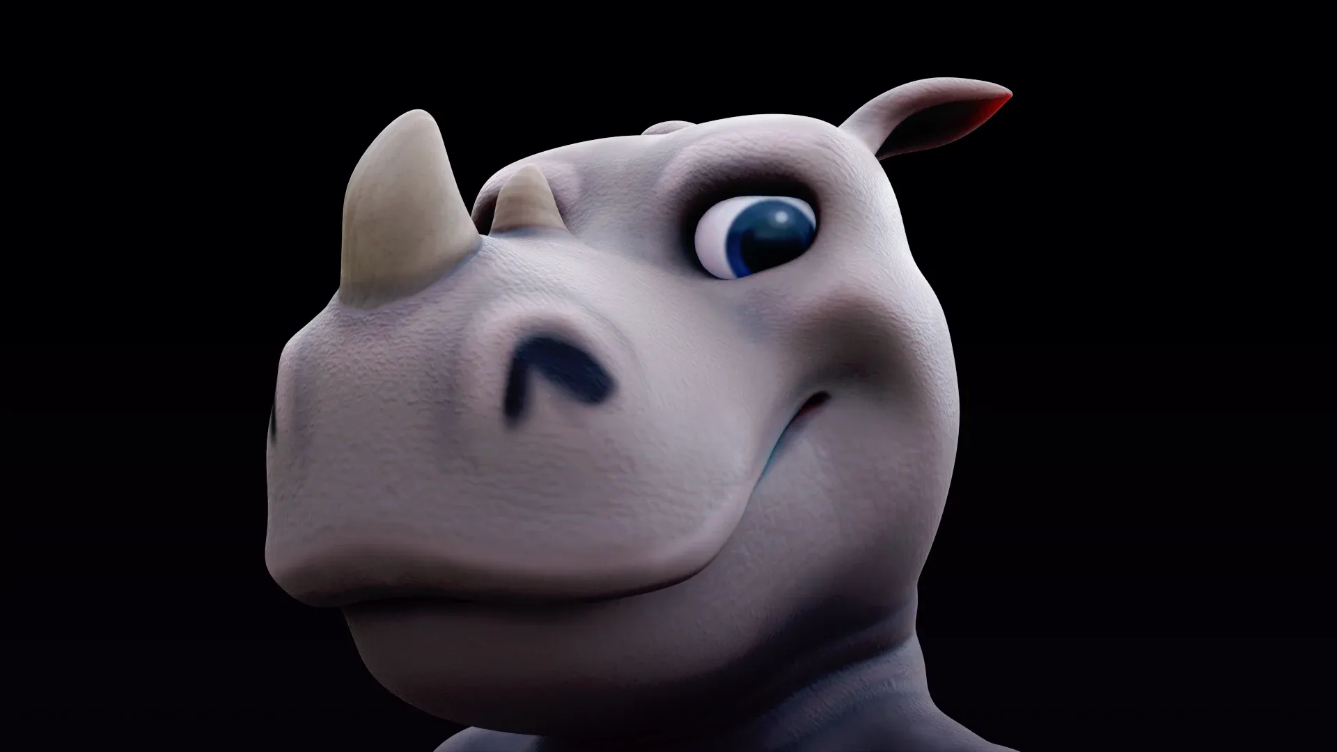 Rhino - rigged cartoon character for blender Low-poly 3D model