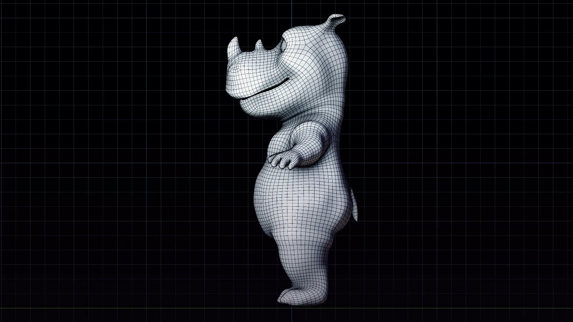 Rhino - rigged cartoon character for blender Low-poly 3D model