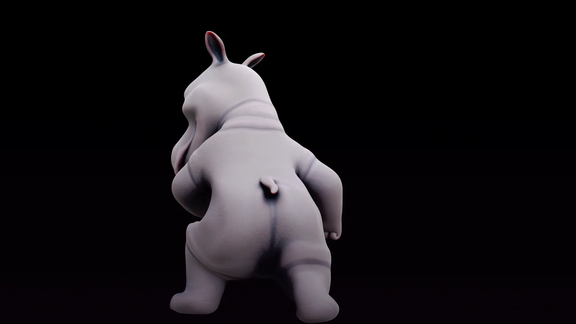 Rhino - rigged cartoon character for blender Low-poly 3D model