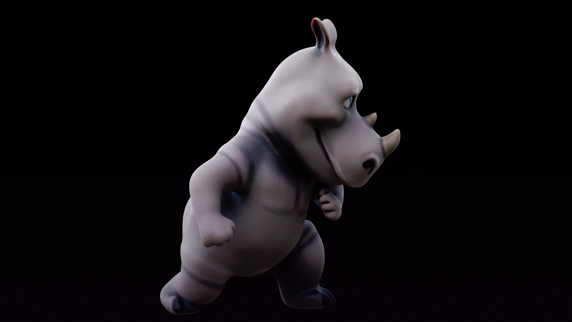 Rhino - rigged cartoon character for blender Low-poly 3D model