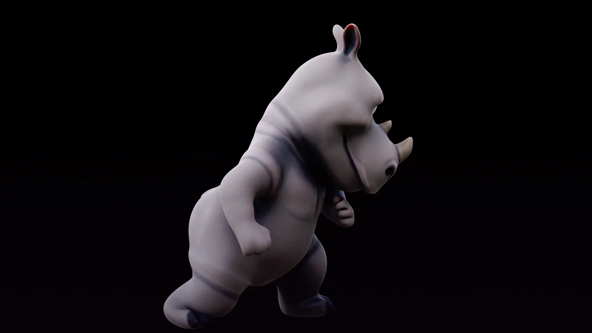 Rhino - rigged cartoon character for blender Low-poly 3D model