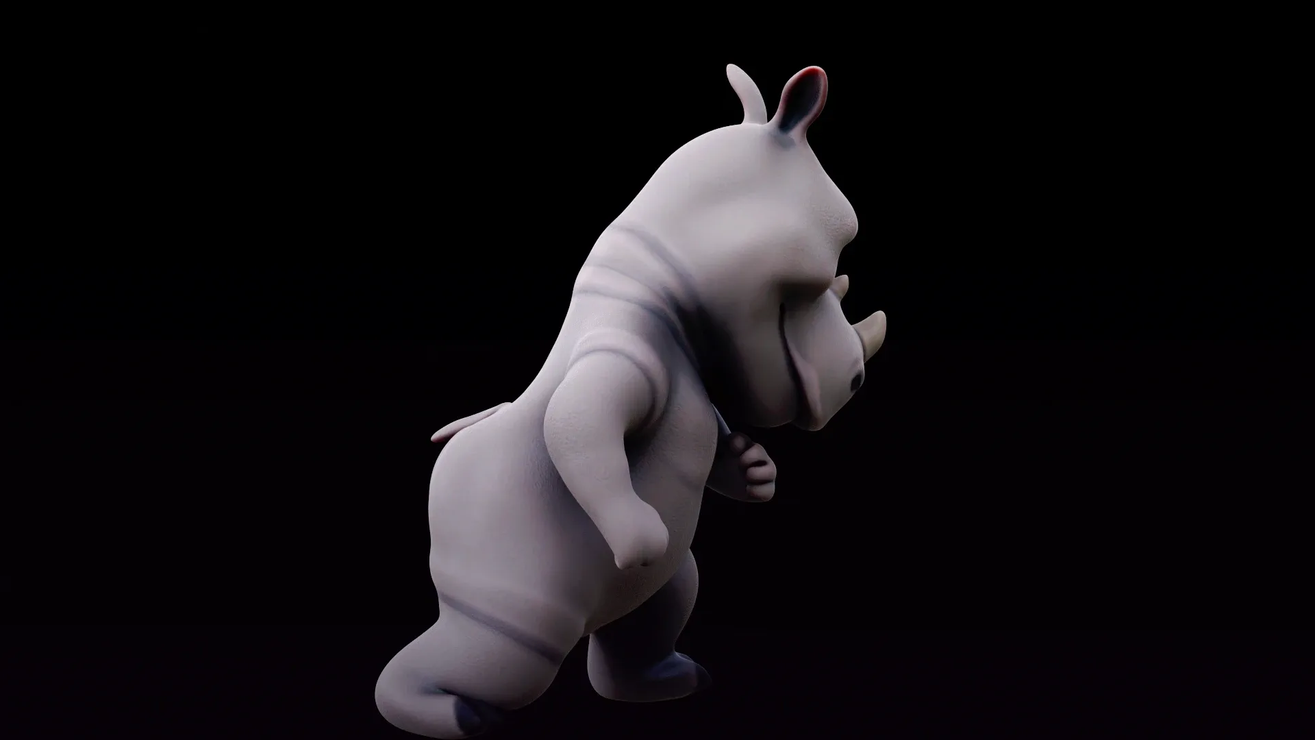 Rhino - rigged cartoon character for blender Low-poly 3D model