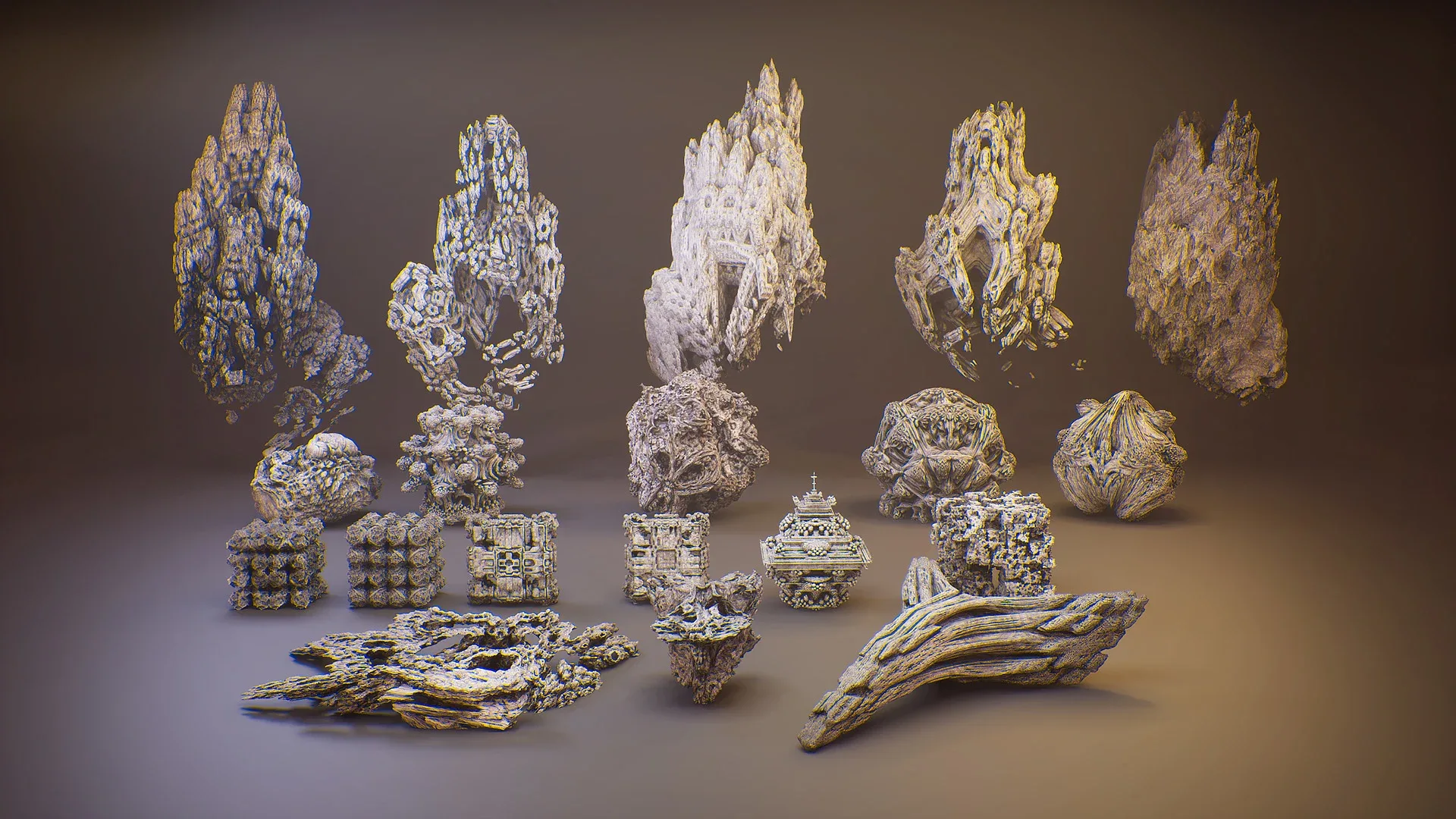 Fractal Meshes Pack - mid poly