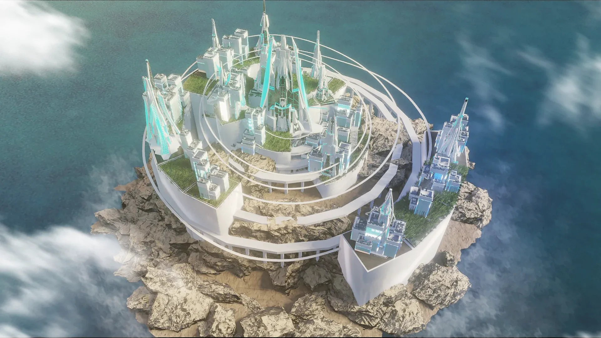 Blender Tutorial - Creating Futuristic Fantasy Island City with Blender