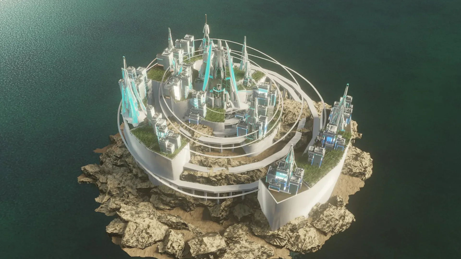 Blender Tutorial - Creating Futuristic Fantasy Island City with Blender