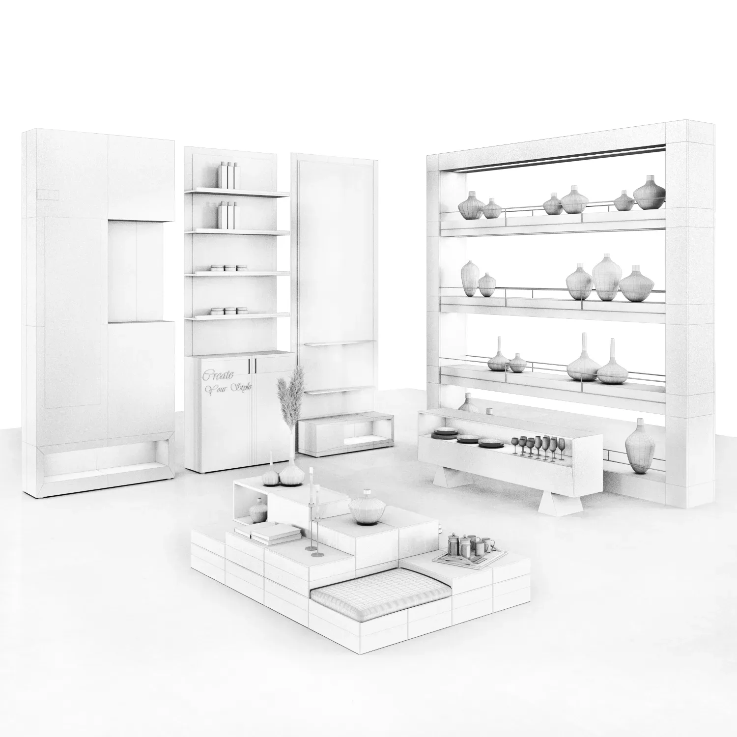 mall store set shop shelving boutiqe decor