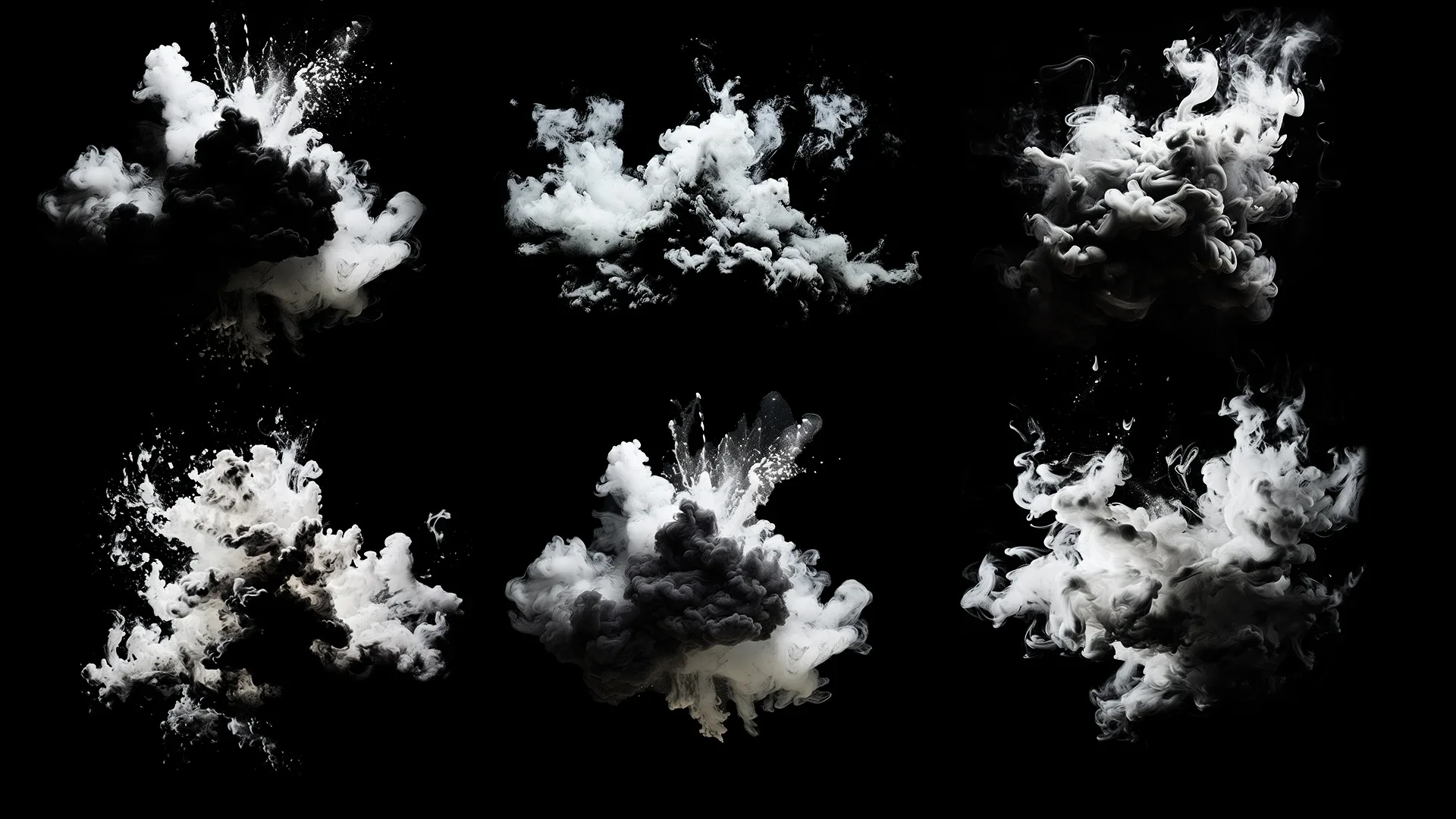 140 Smoke & Blast Effects Bundle - 4k (PNG & JPEG Files)