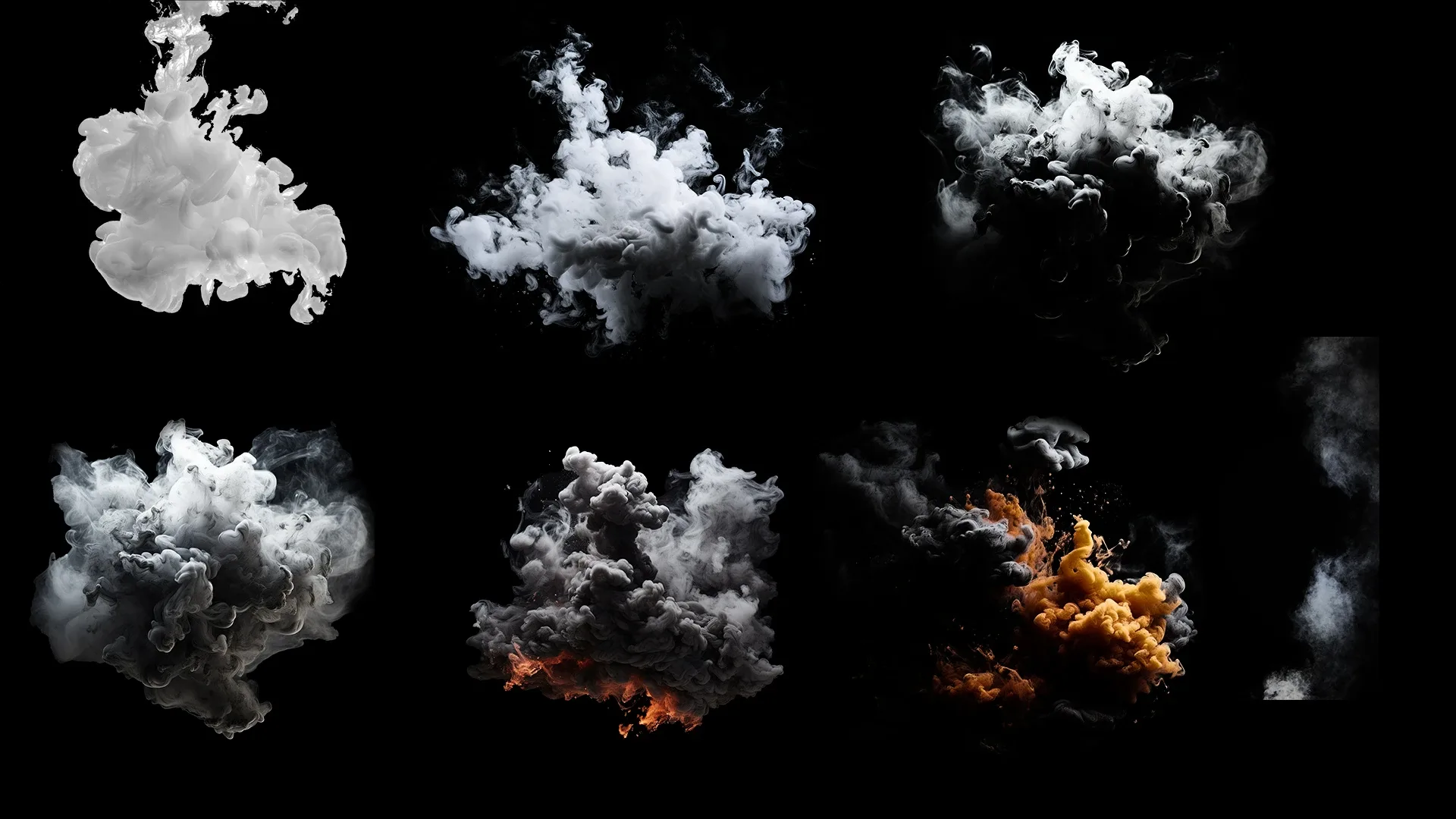 140 Smoke & Blast Effects Bundle - 4k (PNG & JPEG Files)