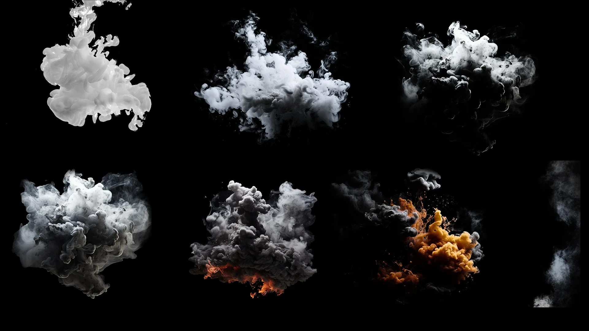 140 Smoke & Blast Effects Bundle - 4k (PNG & JPEG Files)