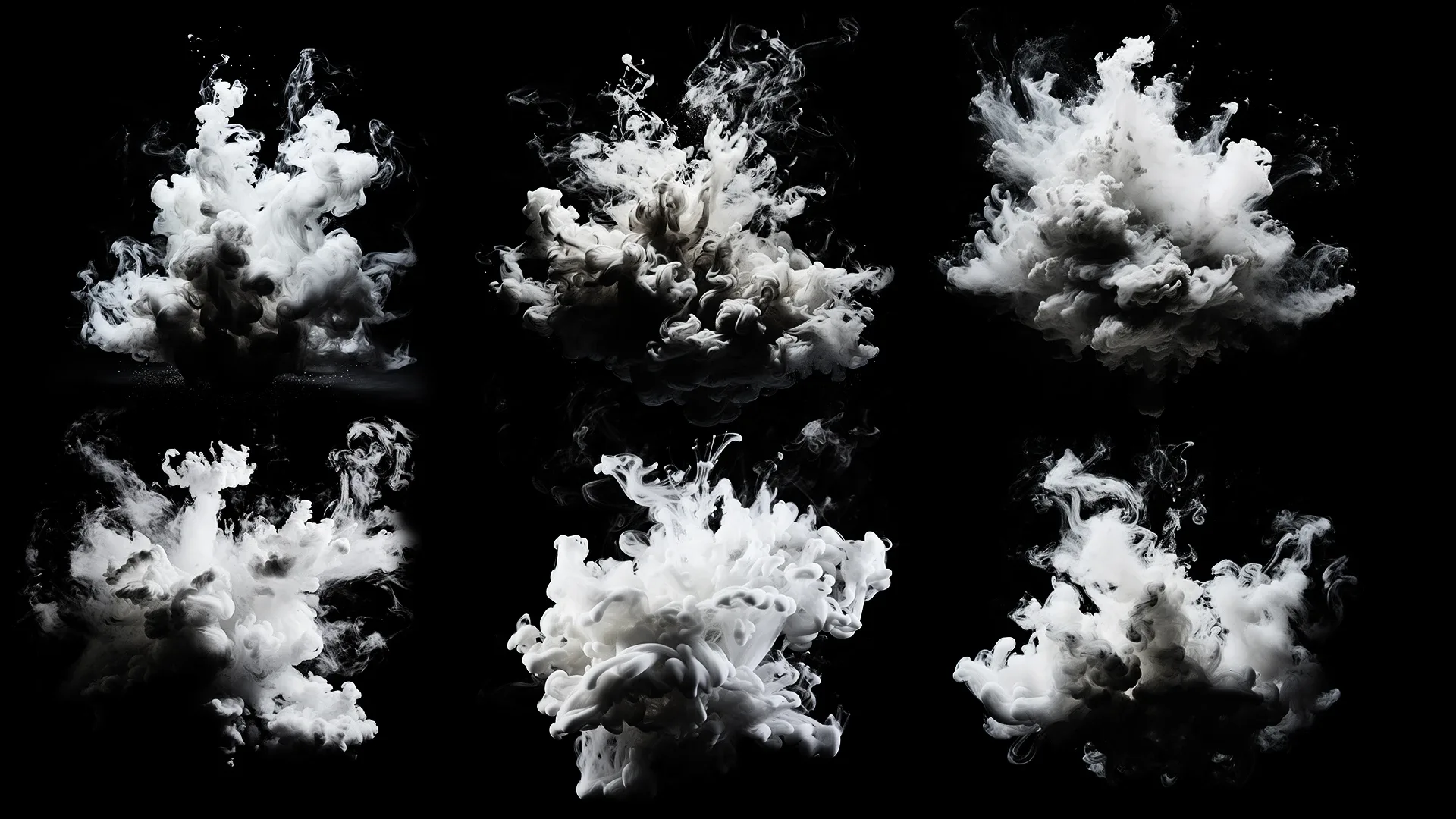 140 Smoke & Blast Effects Bundle - 4k (PNG & JPEG Files)