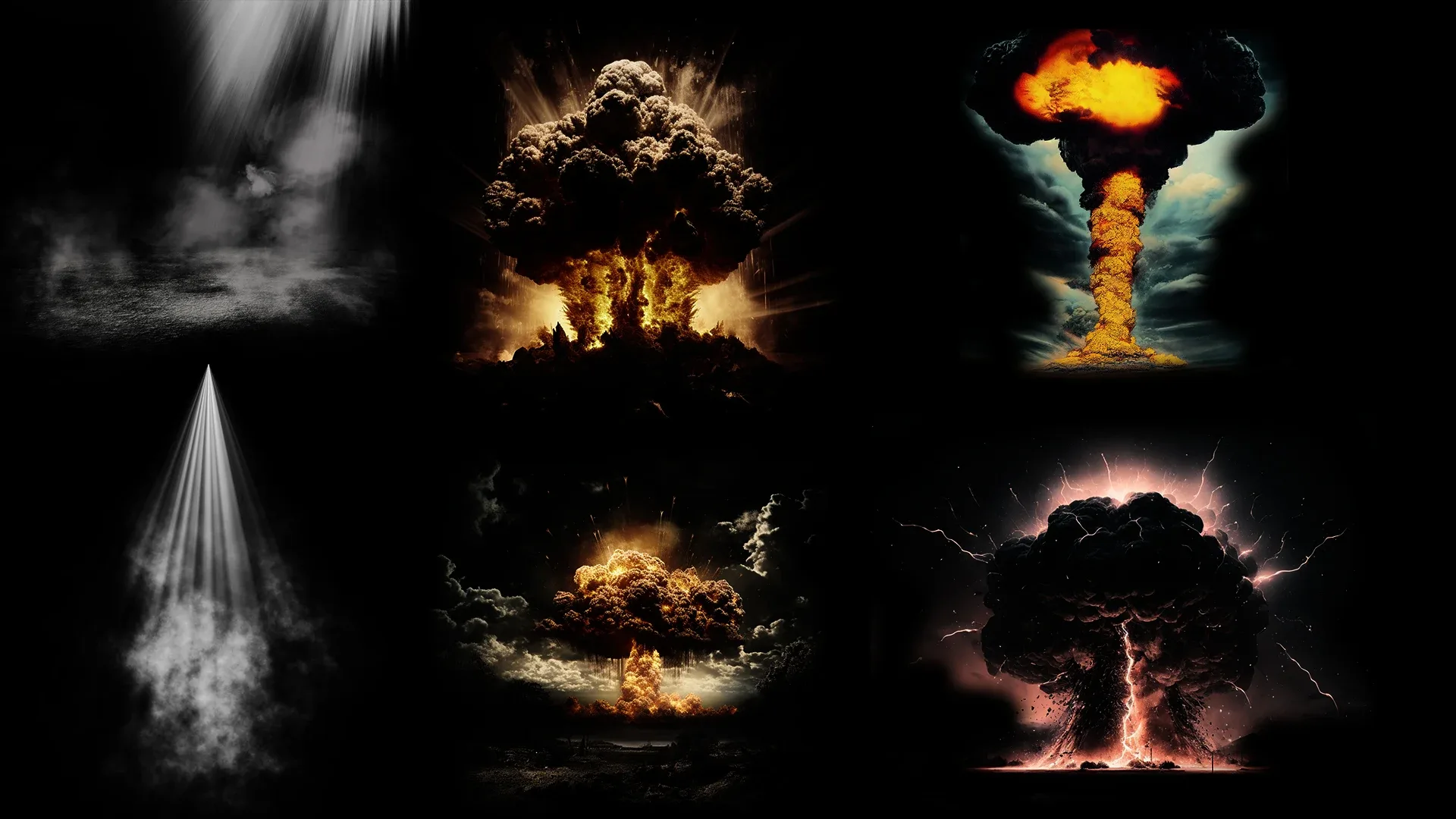 140 Smoke & Blast Effects Bundle - 4k (PNG & JPEG Files)