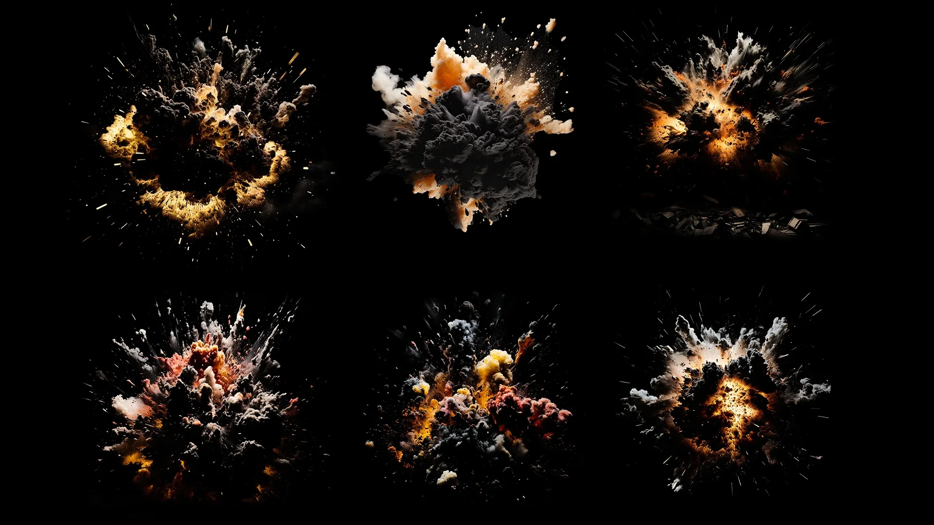140 Smoke & Blast Effects Bundle - 4k (PNG & JPEG Files)