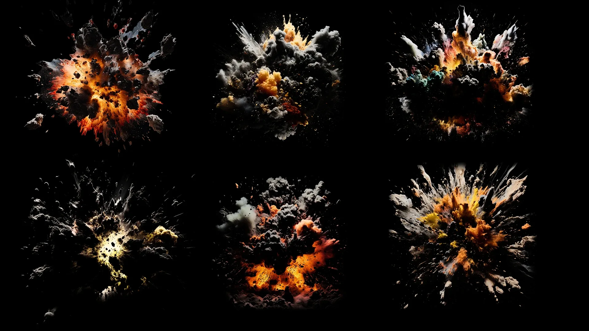 140 Smoke & Blast Effects Bundle - 4k (PNG & JPEG Files)