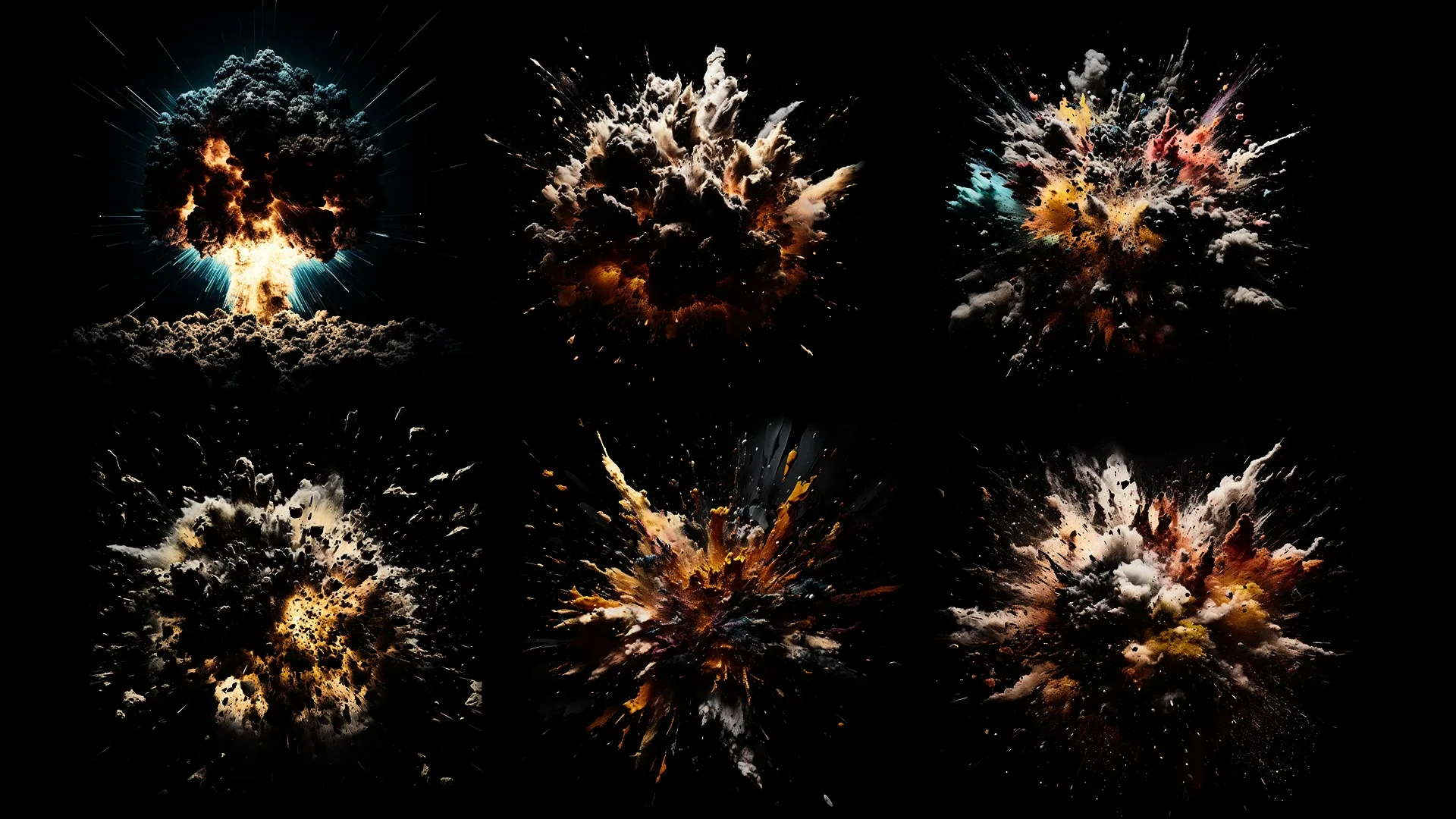 140 Smoke & Blast Effects Bundle - 4k (PNG & JPEG Files)