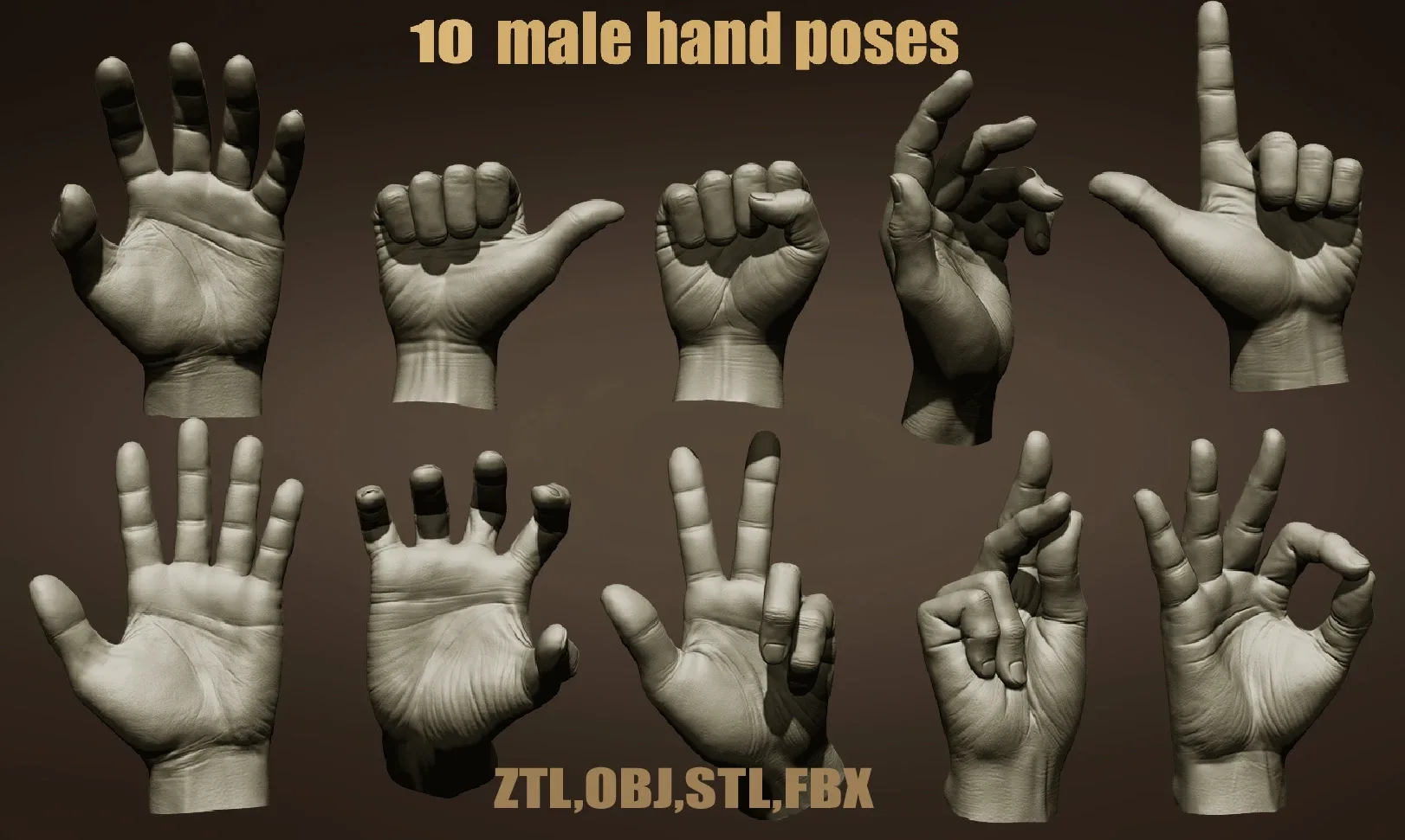 10 Male hands collection 01