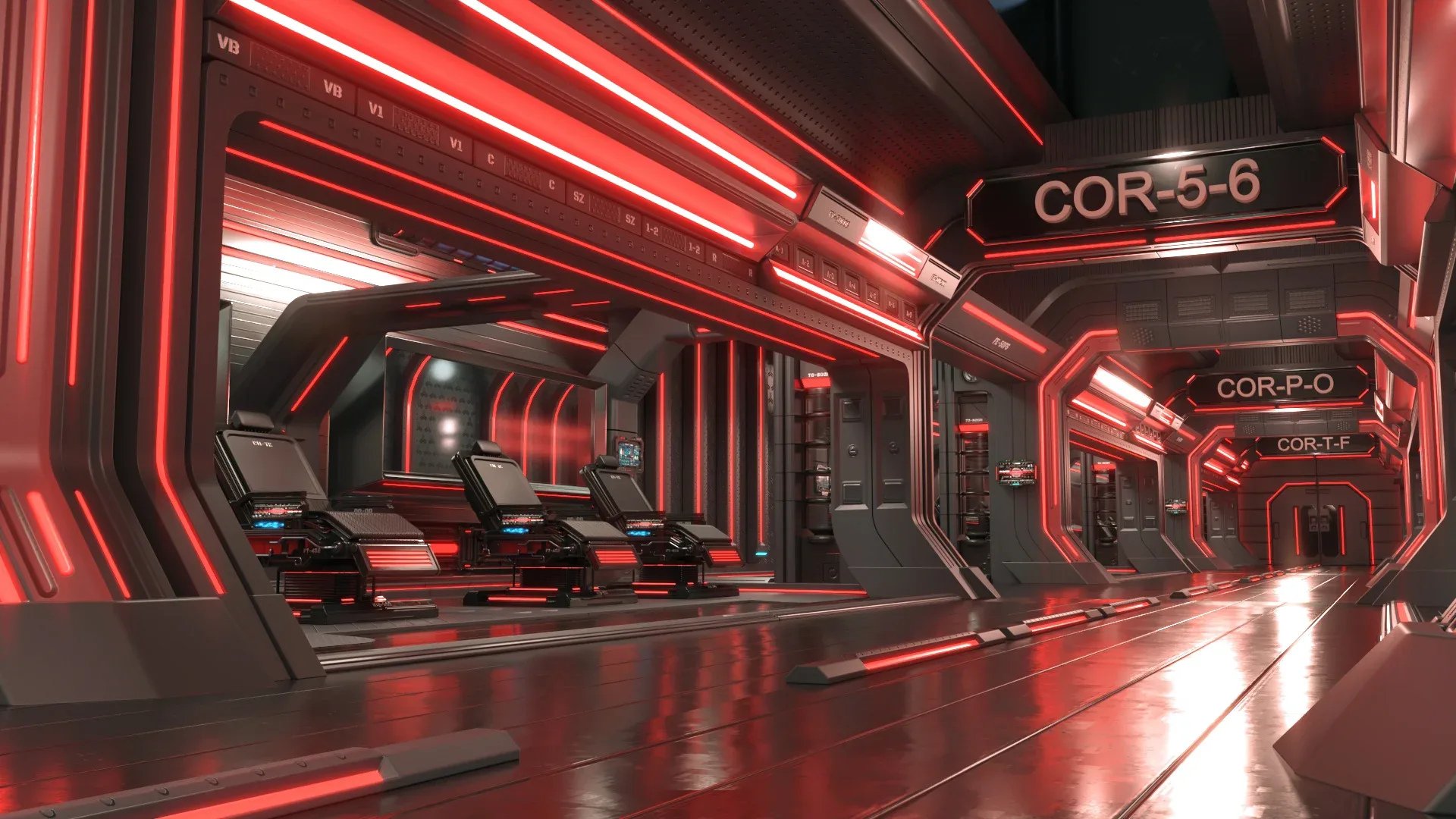 scifi modular interior space station