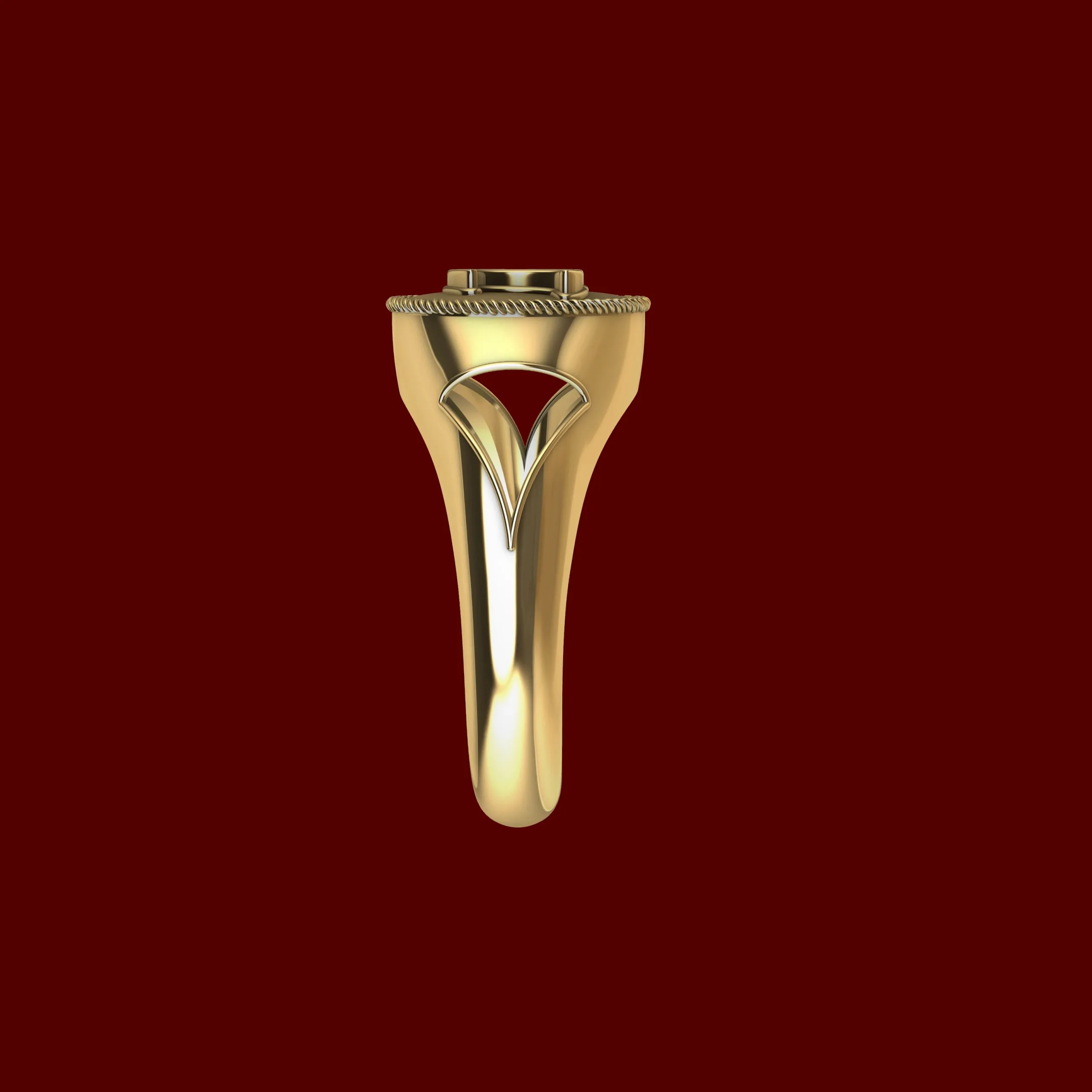 B Alphabet Signet Ring 3d Model