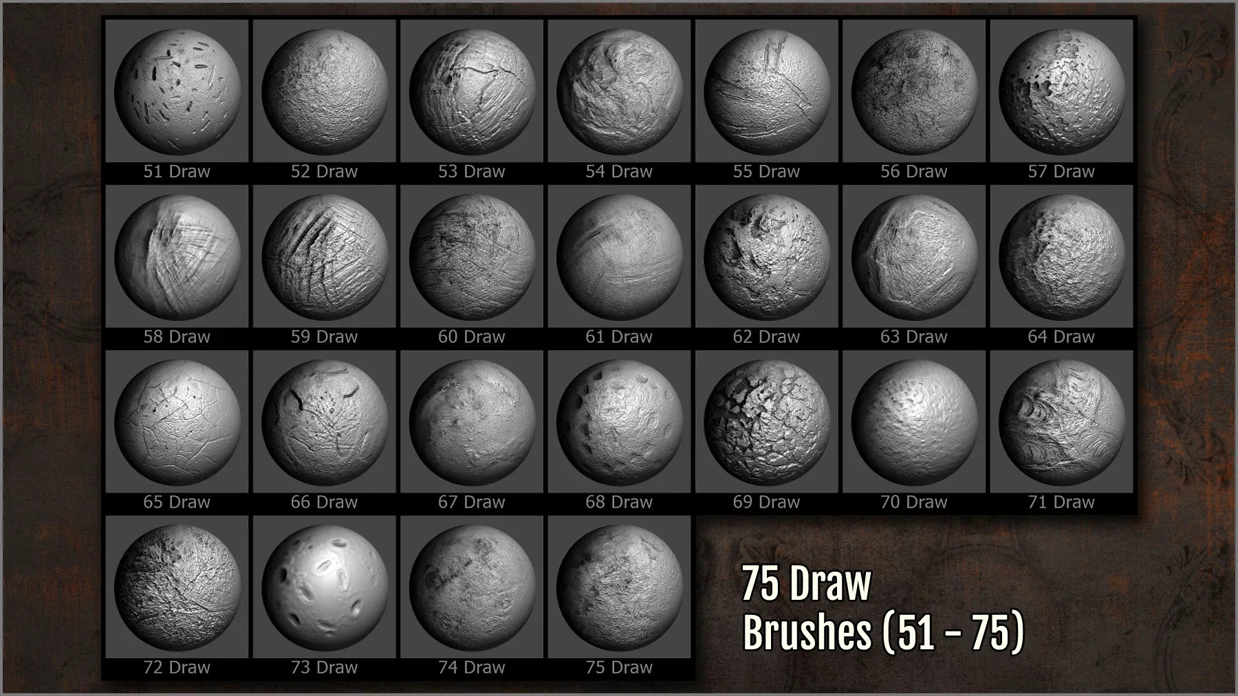 Rust Bumps and Roughness Maker 300 ZBrush brushes and 75 alphas