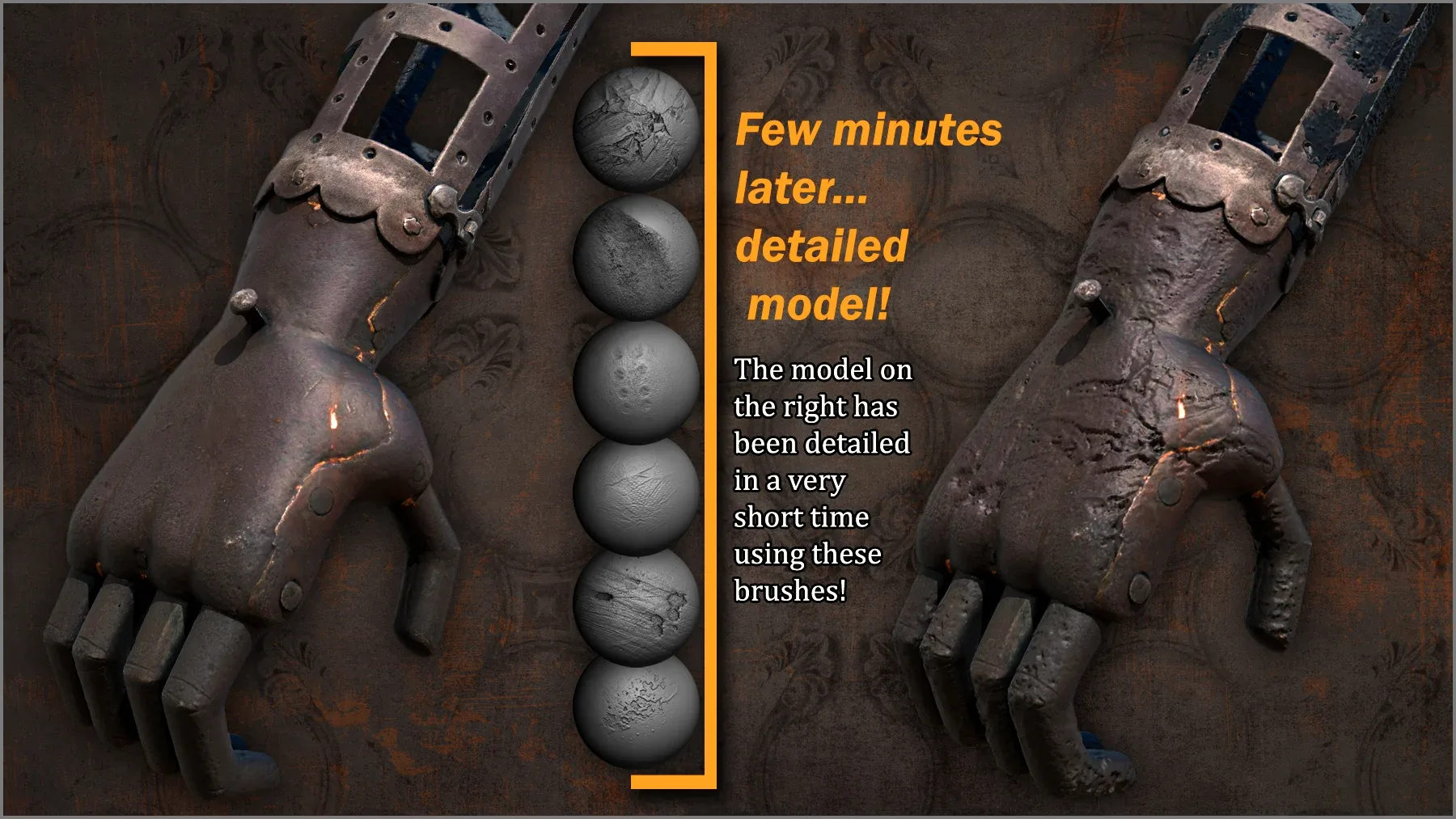 Rust Bumps and Roughness Maker 300 ZBrush brushes and 75 alphas