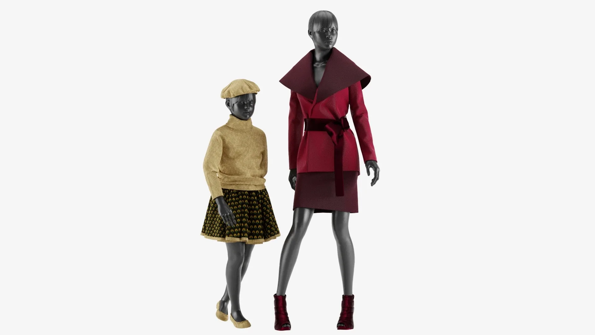 Woman And Kid Luxury Clothes