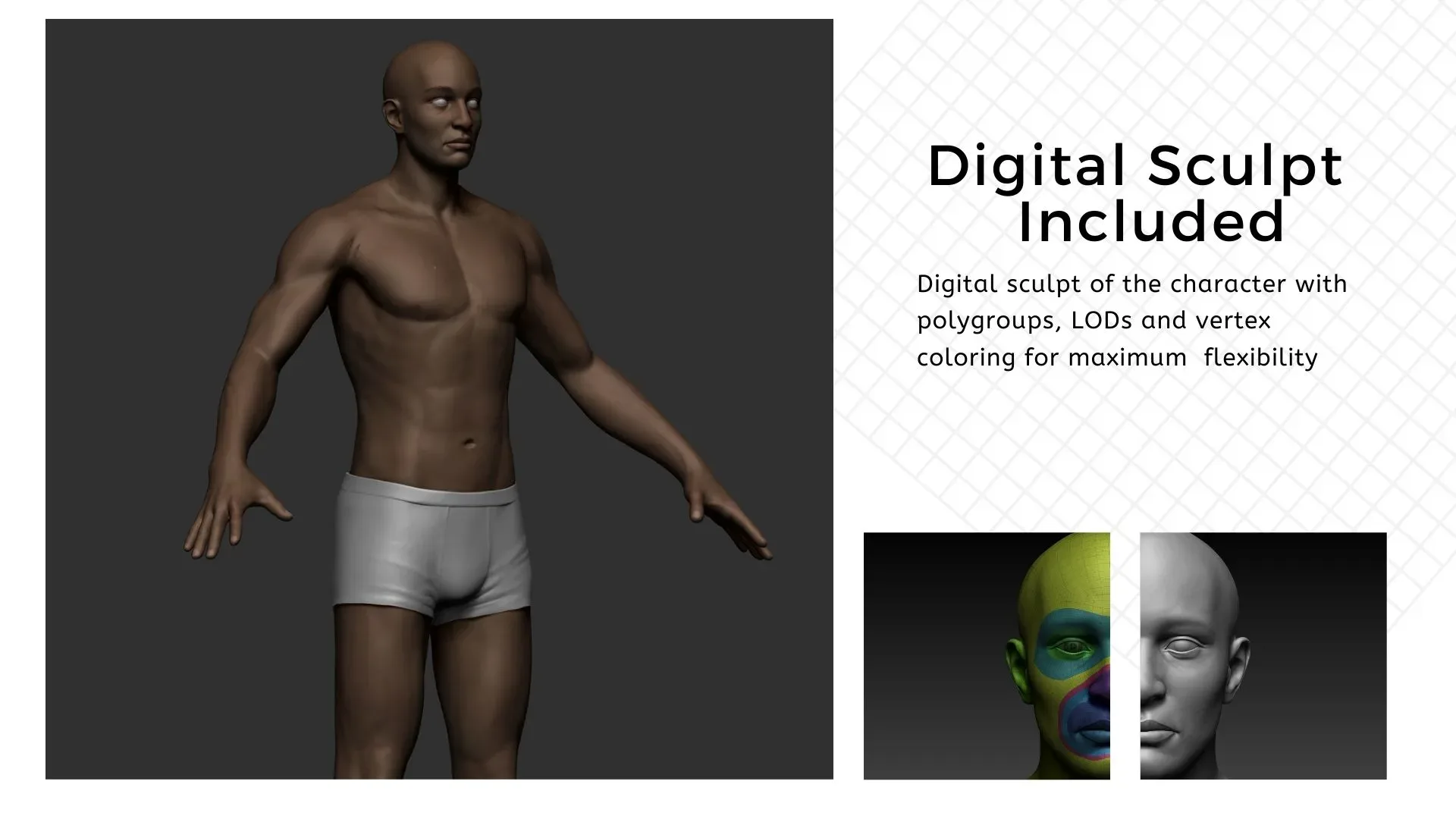 Character of Color Afro Descent Male Base Model