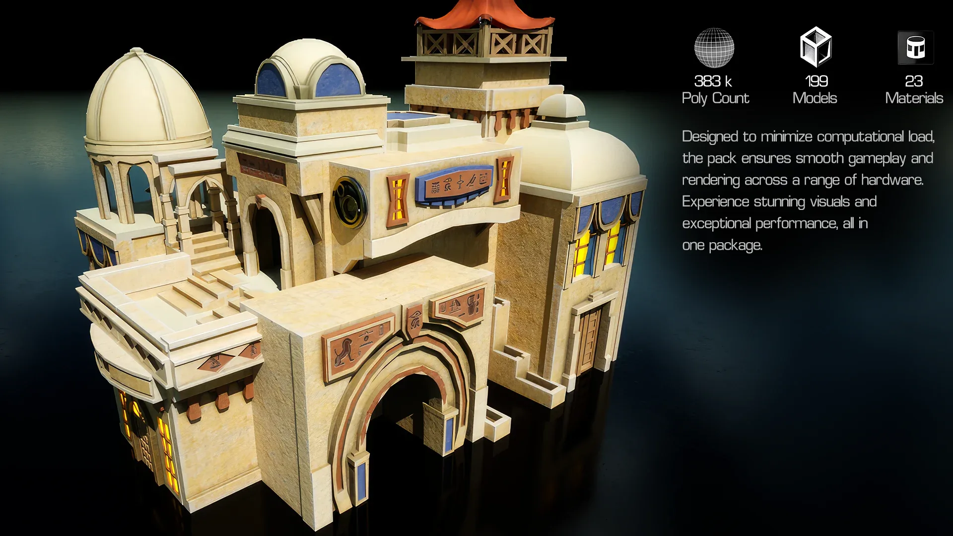 Egypt Themed Stylized 3D Modular Pack | City Pack | 3D Tudor