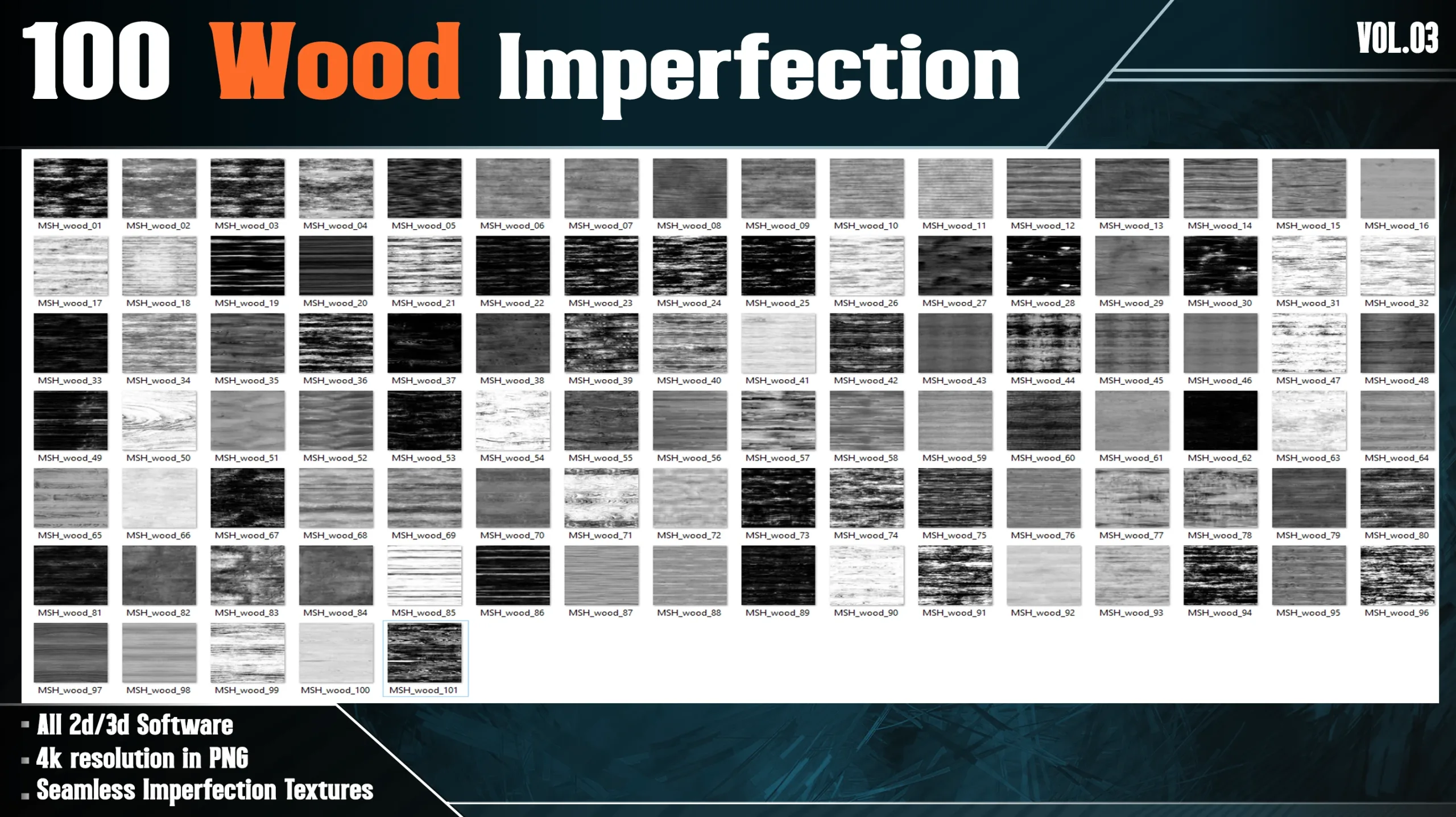 100 Wood Imperfection Texture - Vol.03