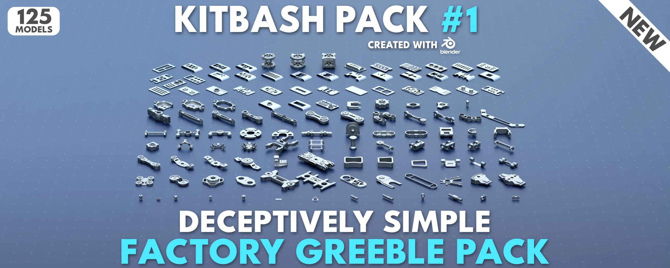 Factory Greeble Kitbash Pack #1 //125 Models