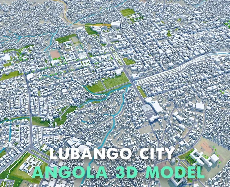 Lubango city Angola 3d model 30km