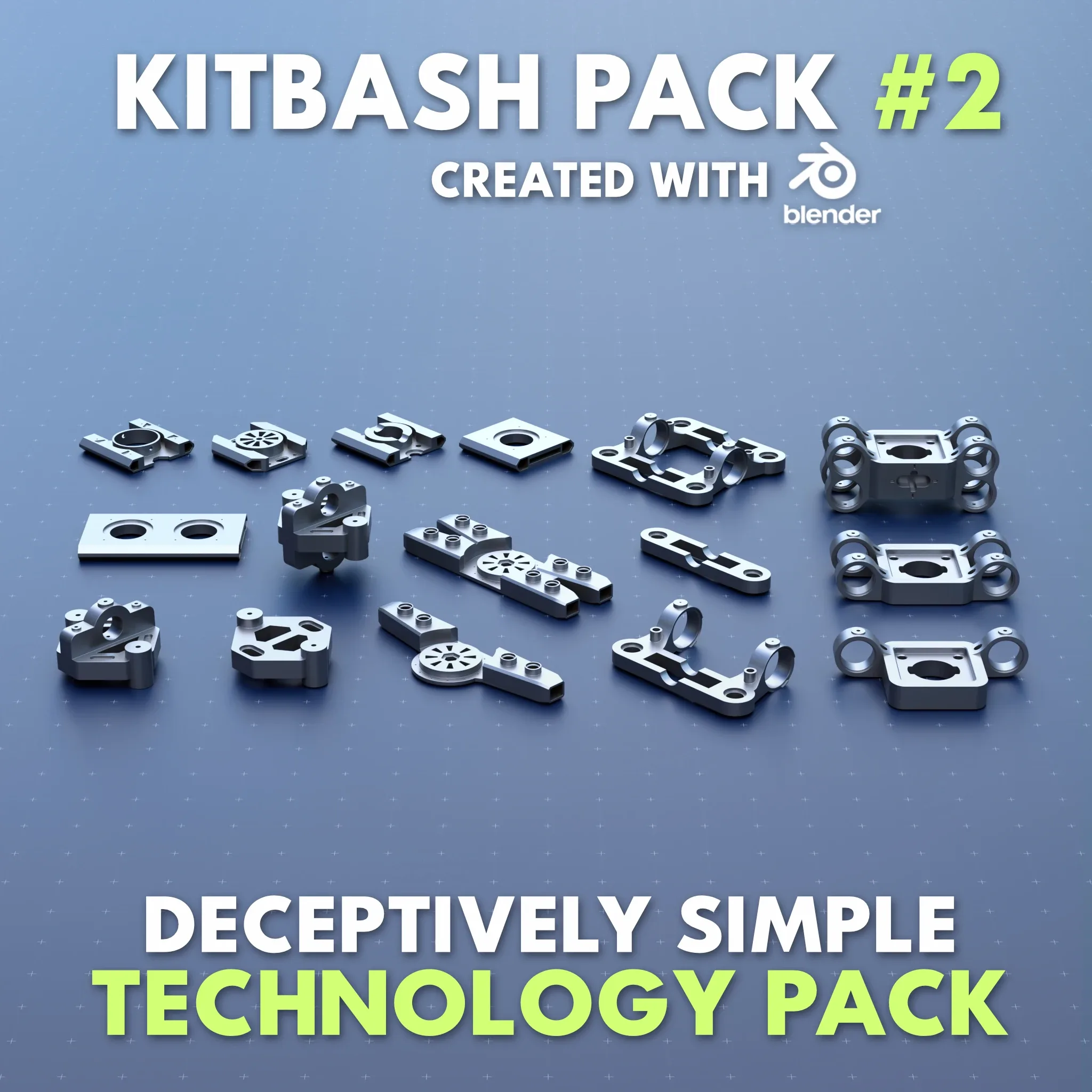 Mechanical Greeble Master Kitbash Pack //1200 Models