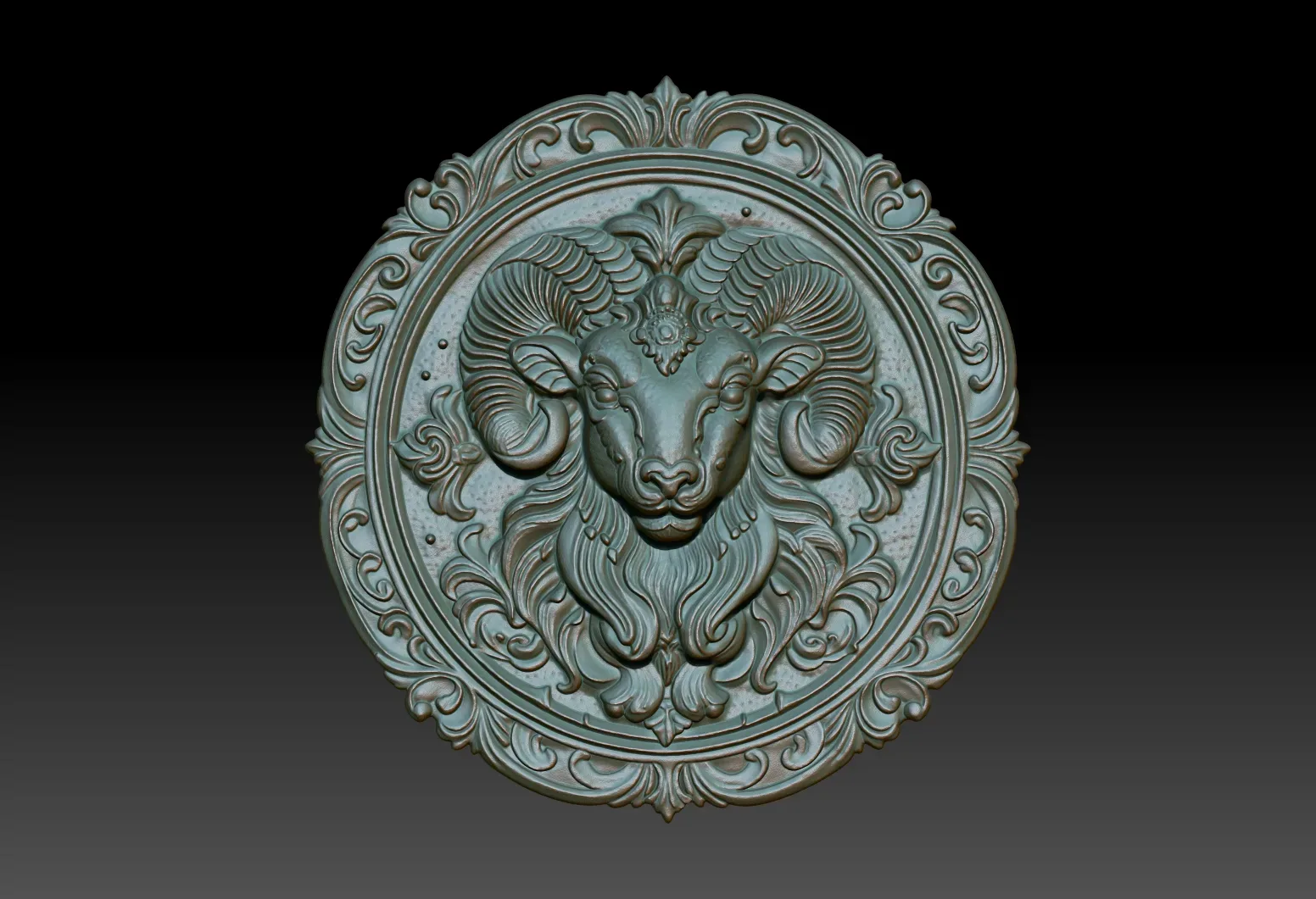 12 Zodiacl Bas Relief Pendant 230823