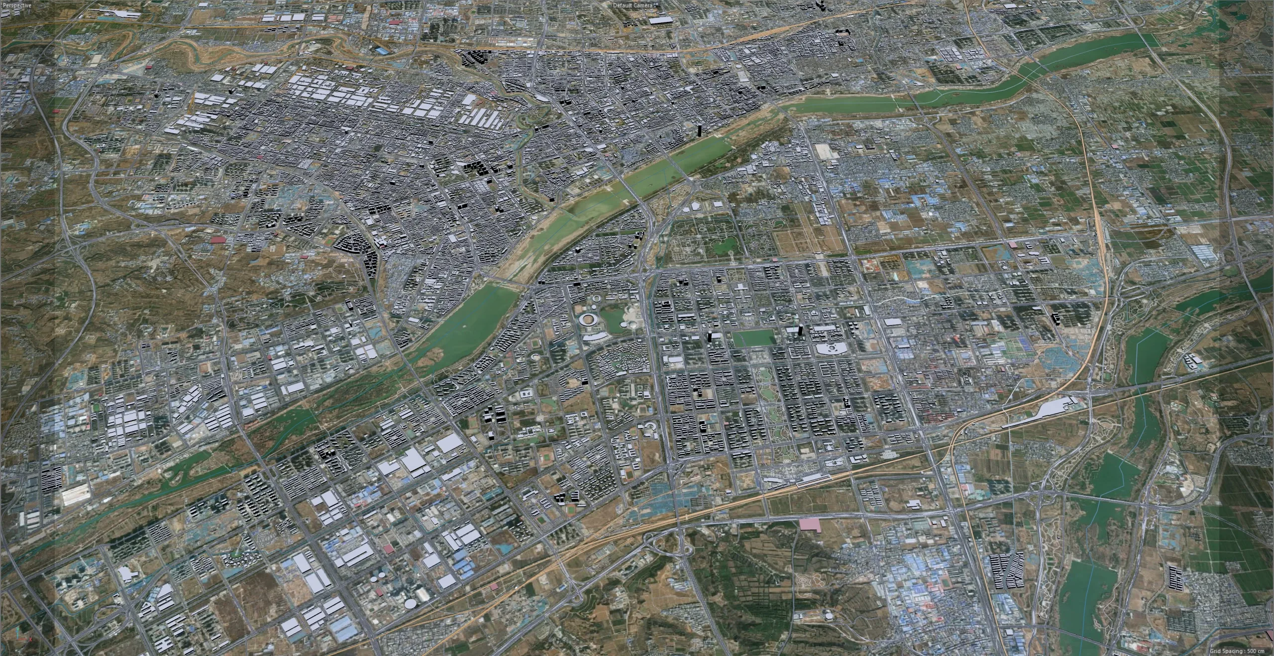 Luoyang city Henan China 3d model 100km