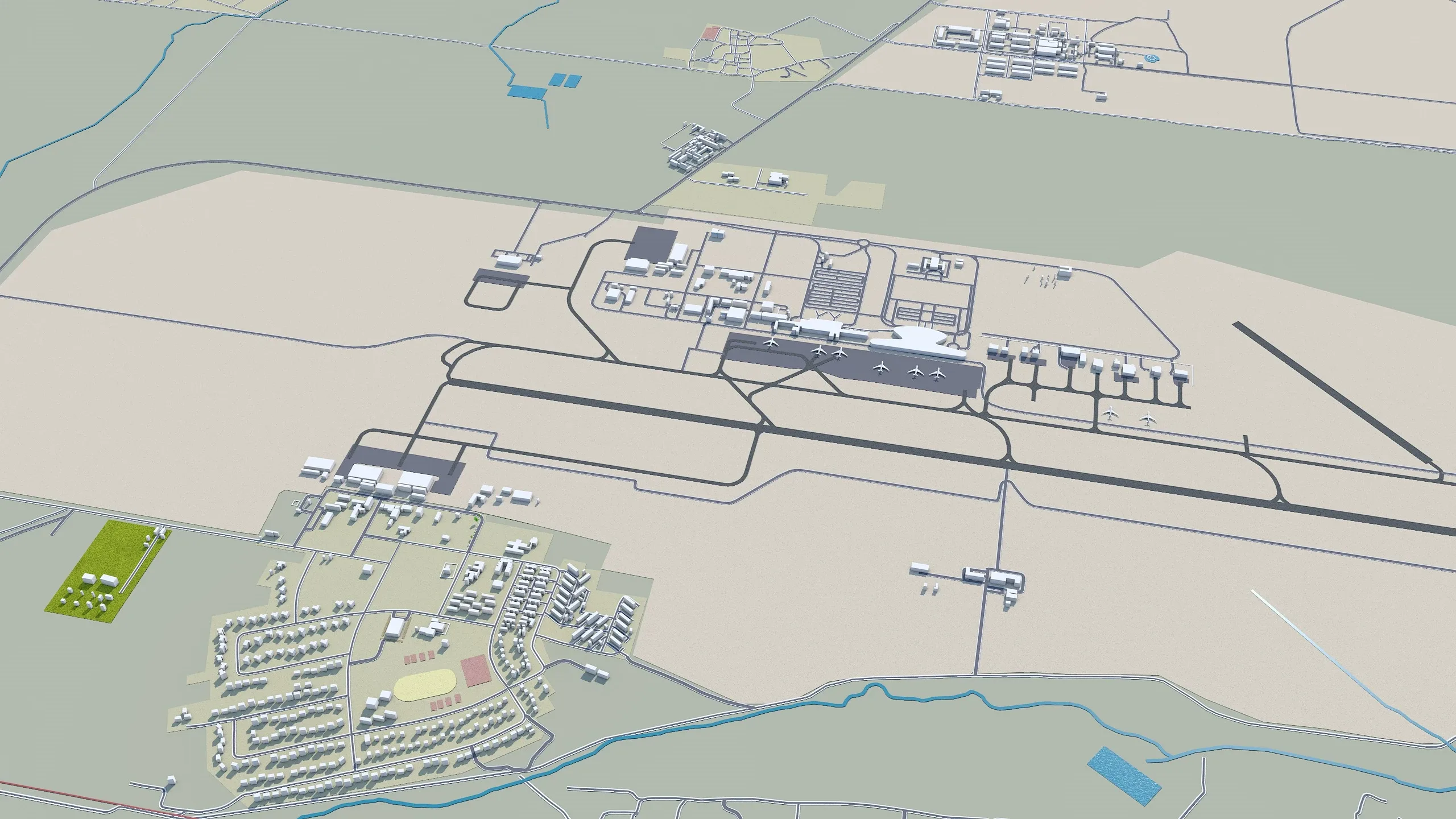 Lusaka city Zambia 3d model 40km