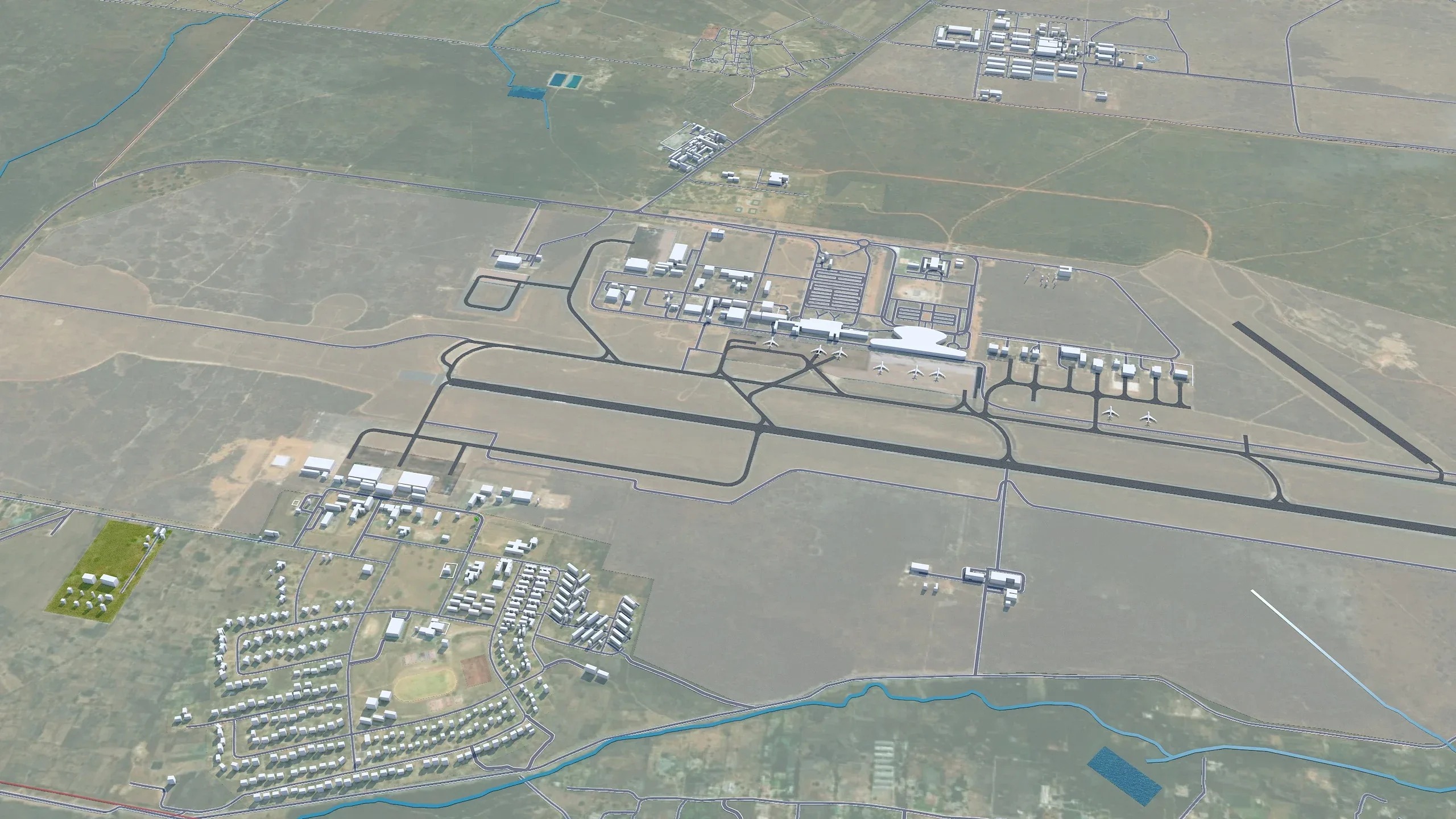 Lusaka city Zambia 3d model 40km