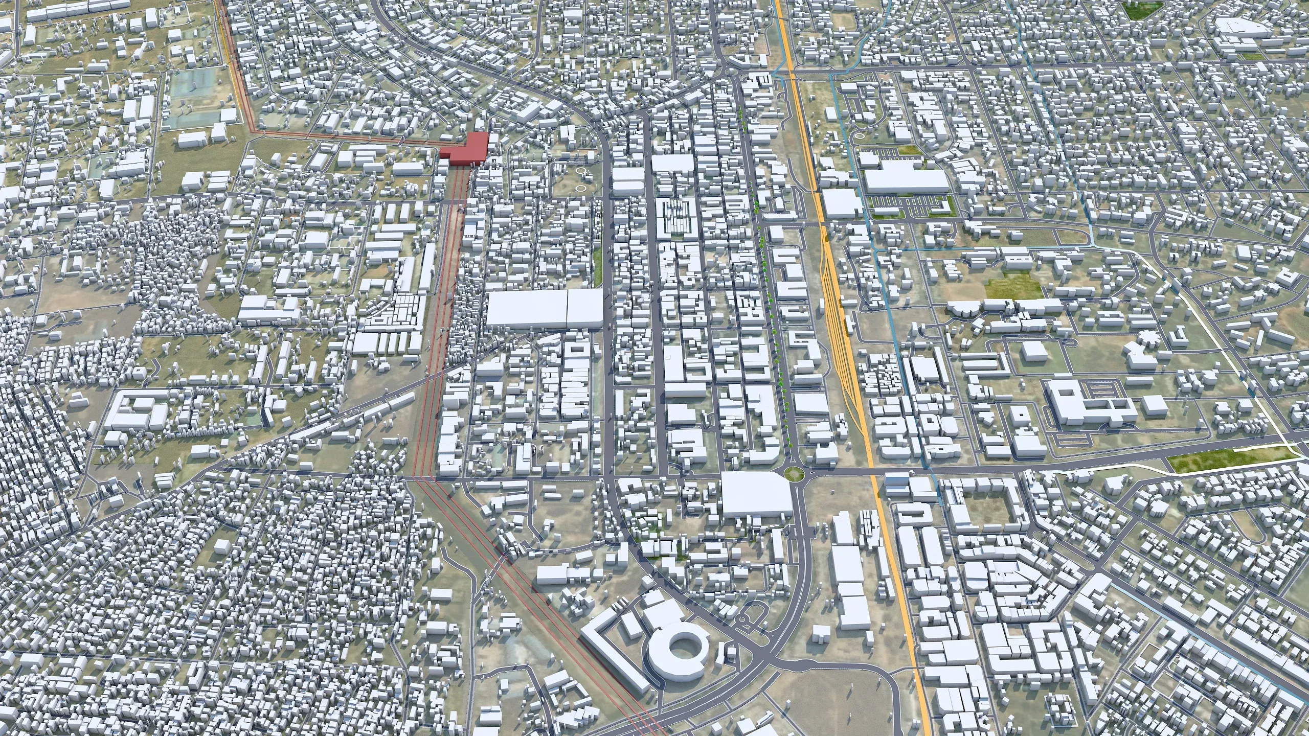 Lusaka city Zambia 3d model 40km