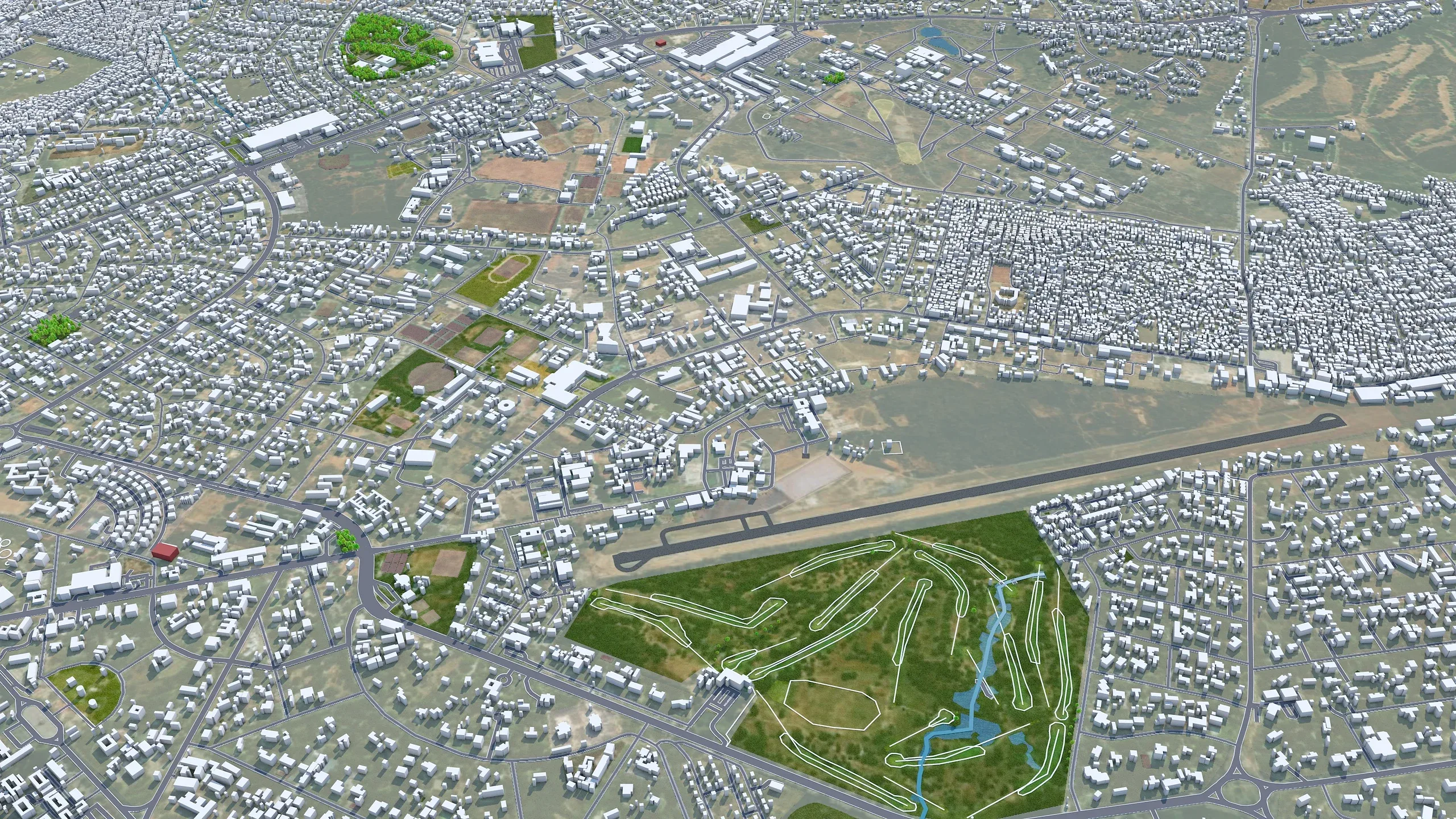 Lusaka city Zambia 3d model 40km