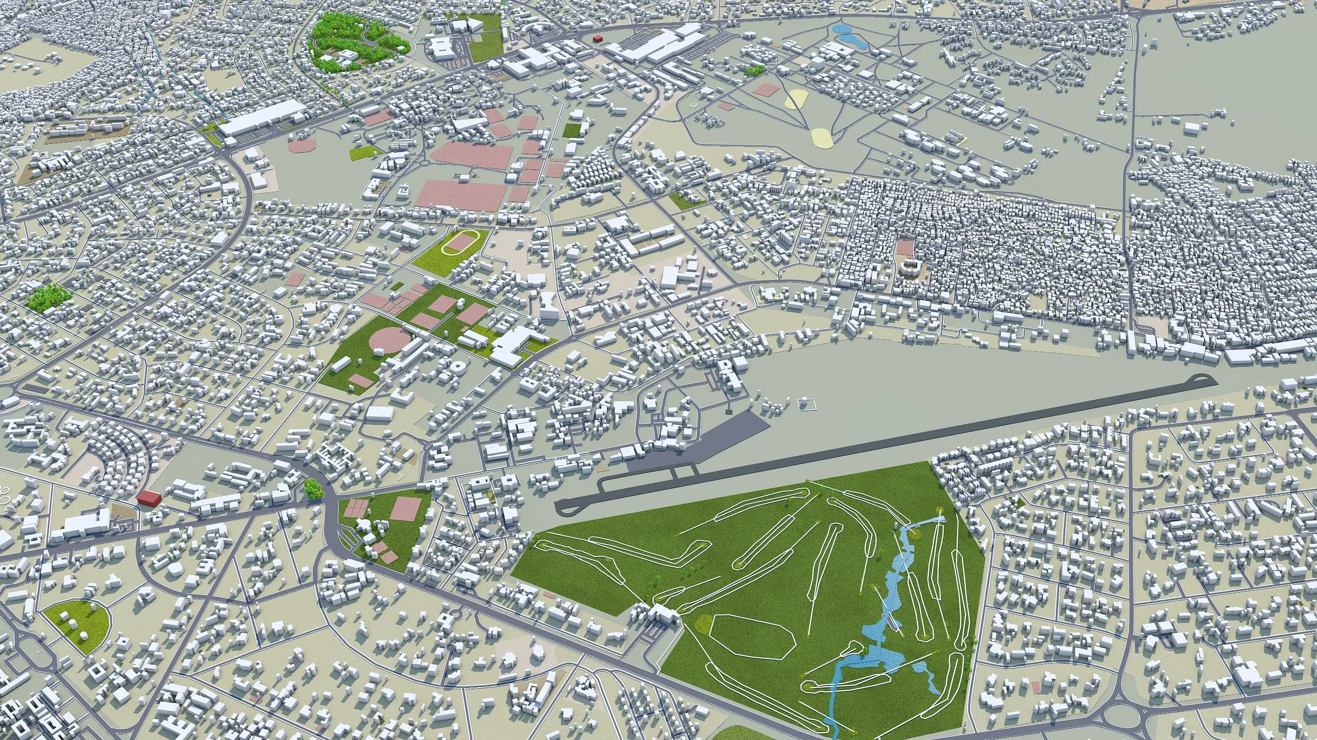 Lusaka city Zambia 3d model 40km