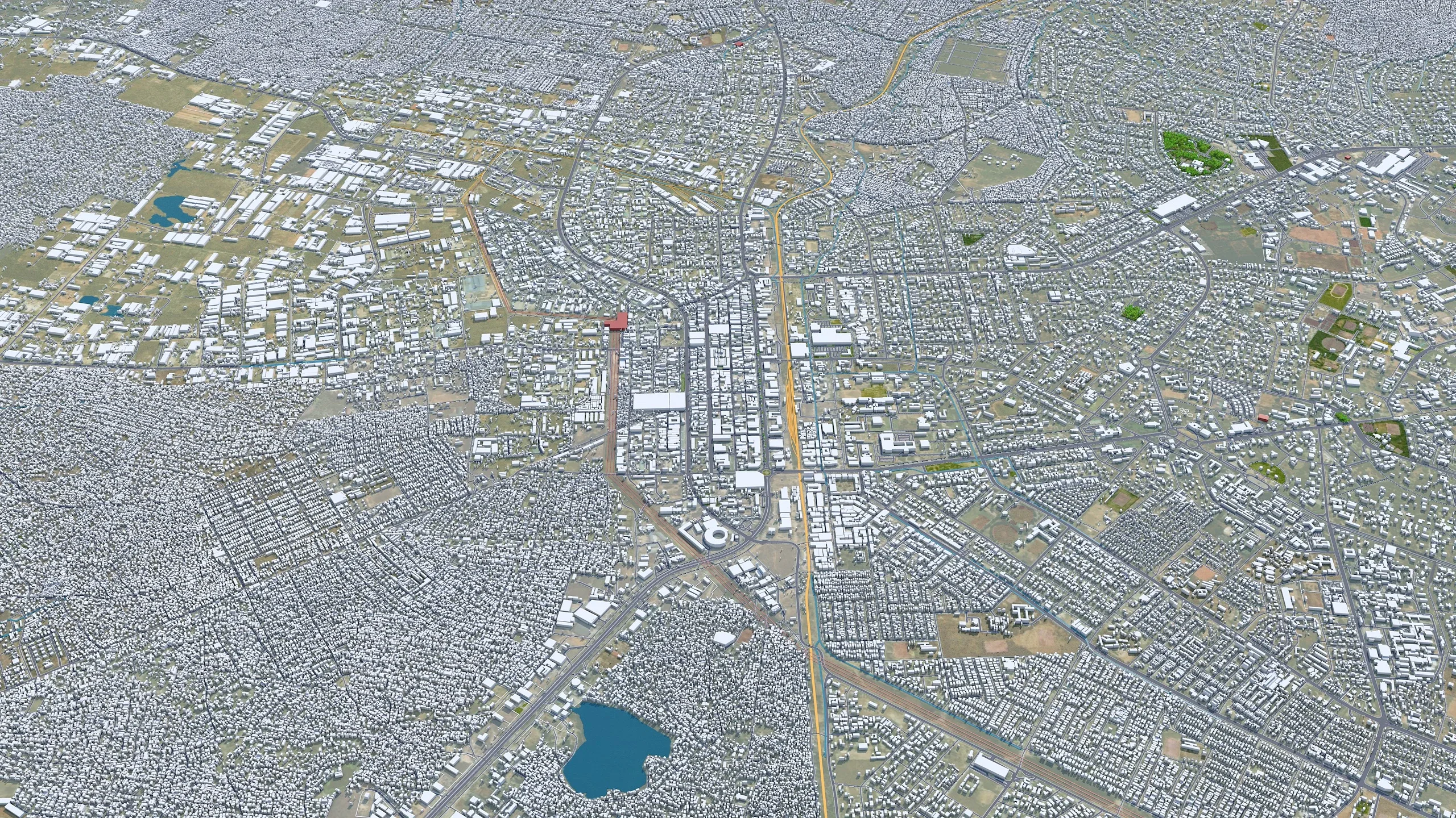 Lusaka city Zambia 3d model 40km