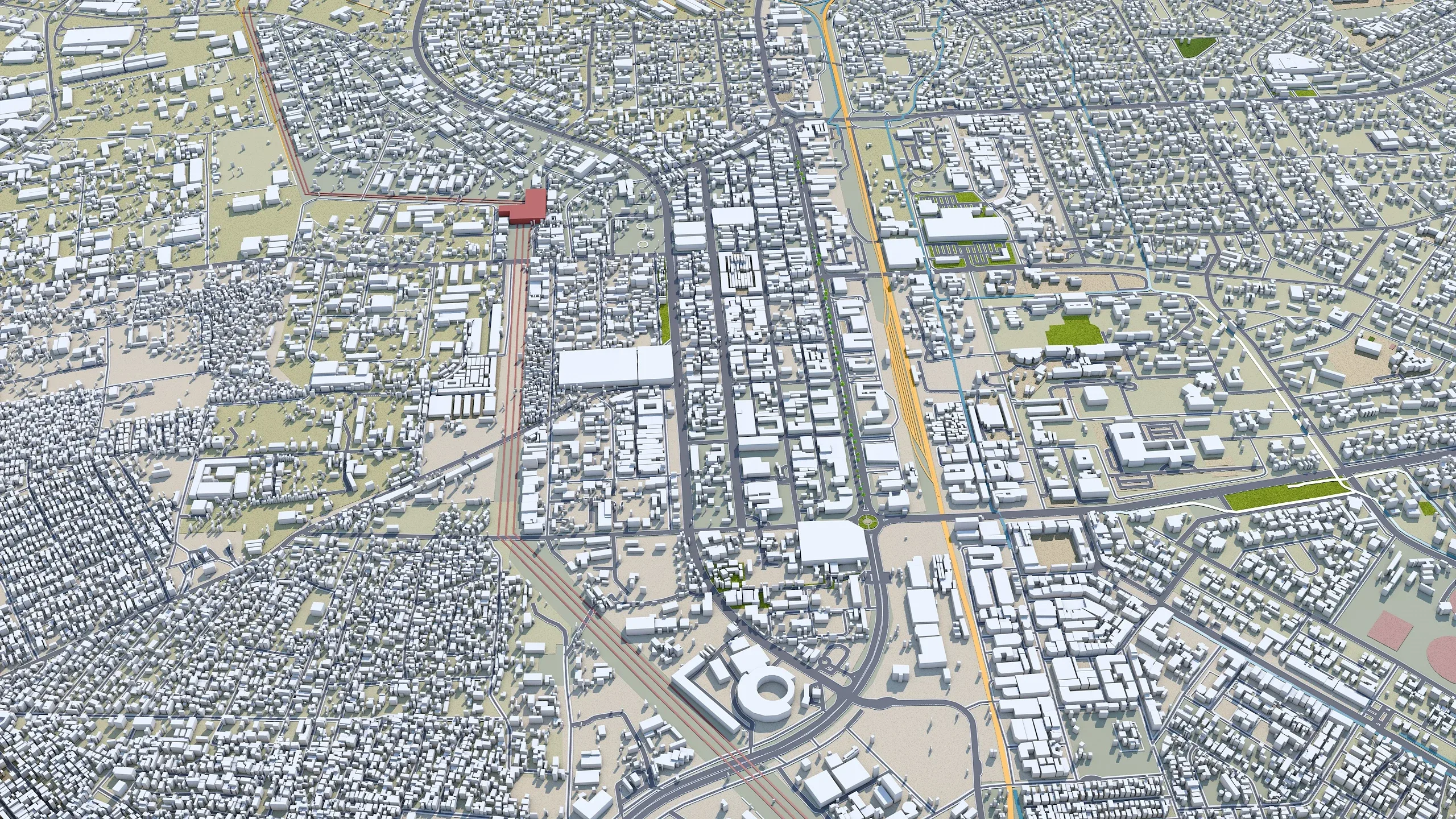 Lusaka city Zambia 3d model 40km