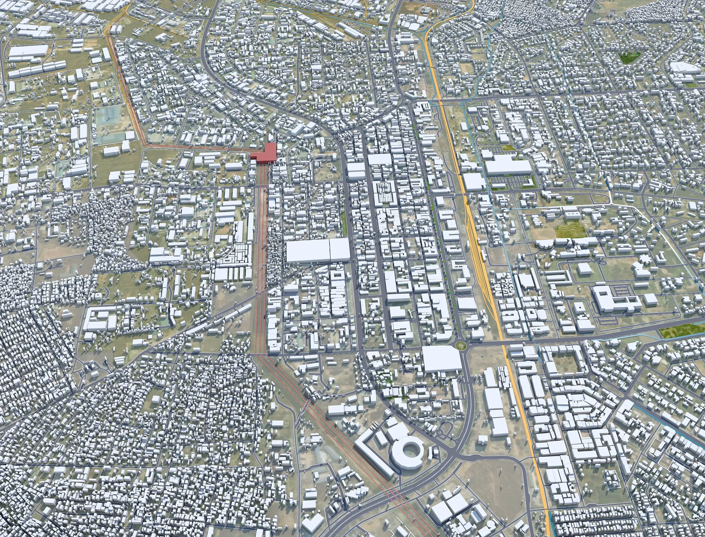 Lusaka city Zambia 3d model 40km