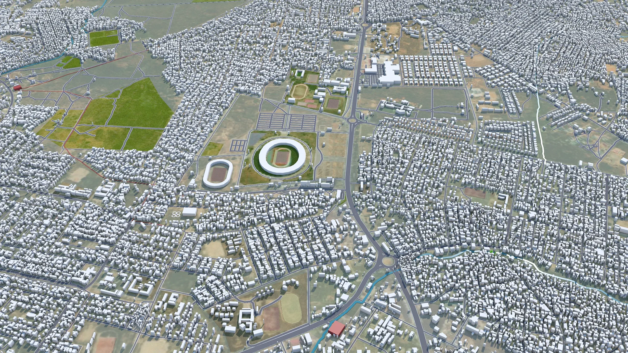 Lusaka city Zambia 3d model 40km