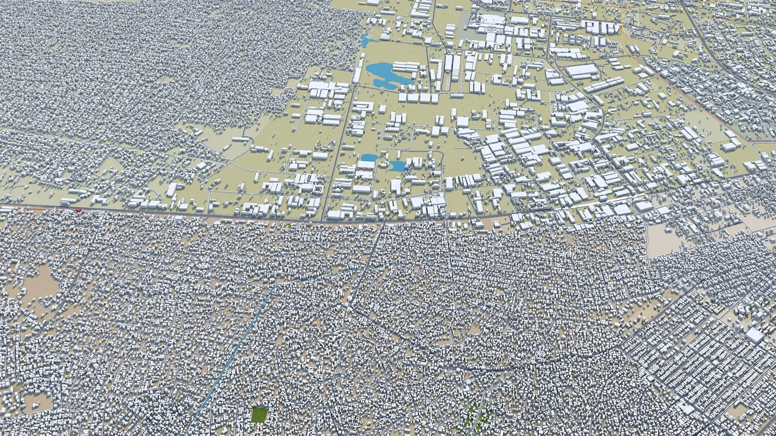 Lusaka city Zambia 3d model 40km
