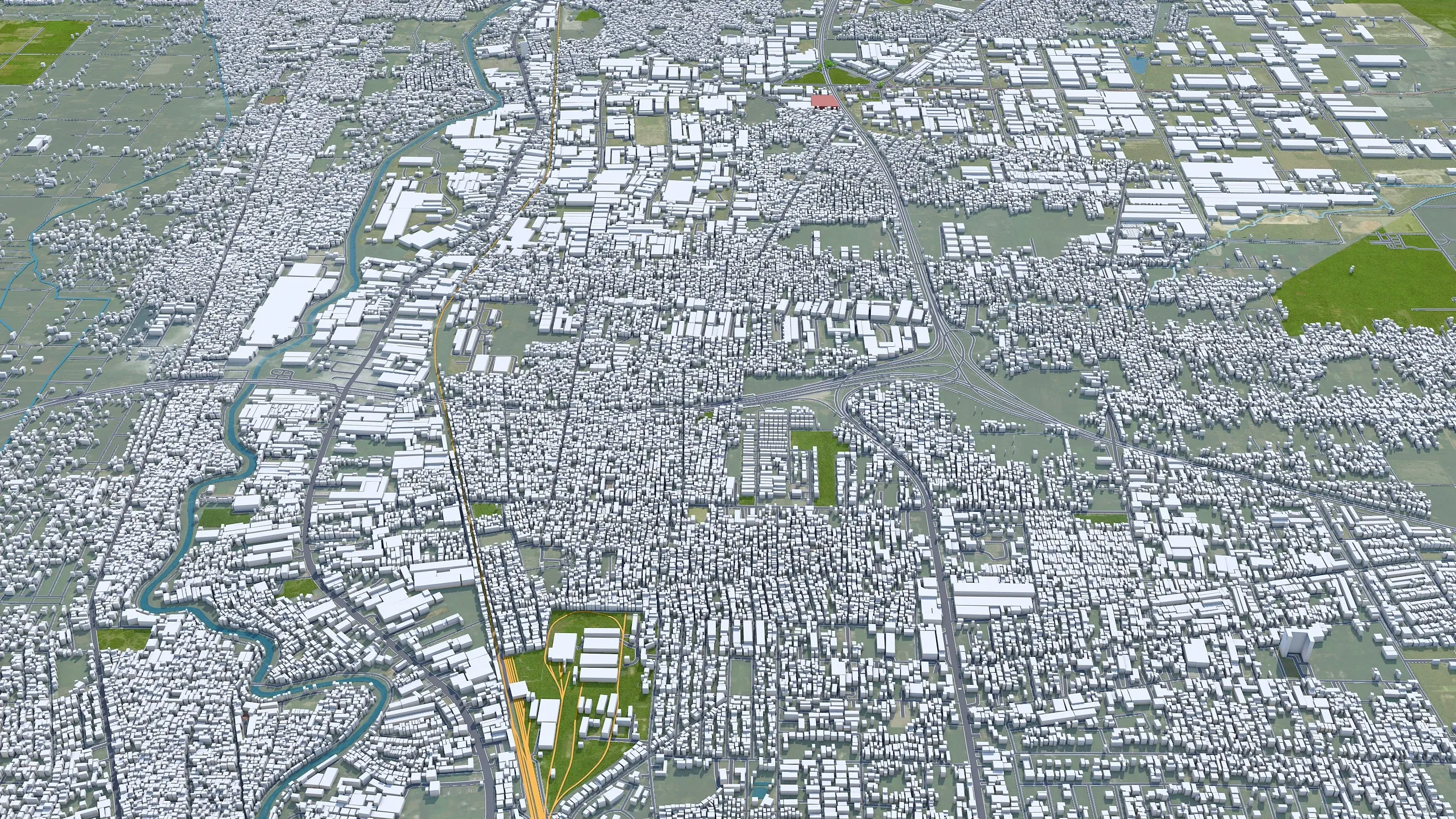 Medan city Indonesia 3d model 30km