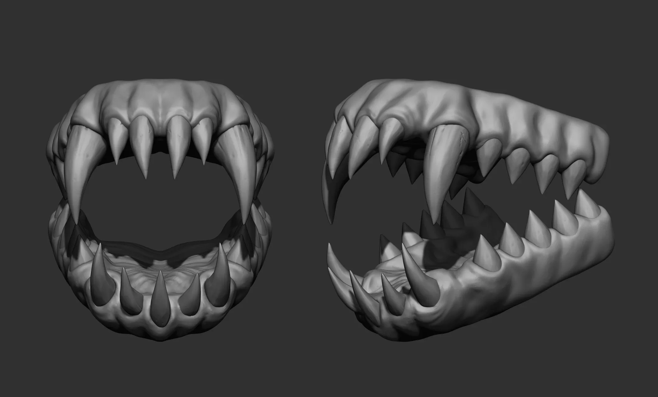 21 Creature + Monster Teeth - Open+Closed OBJs