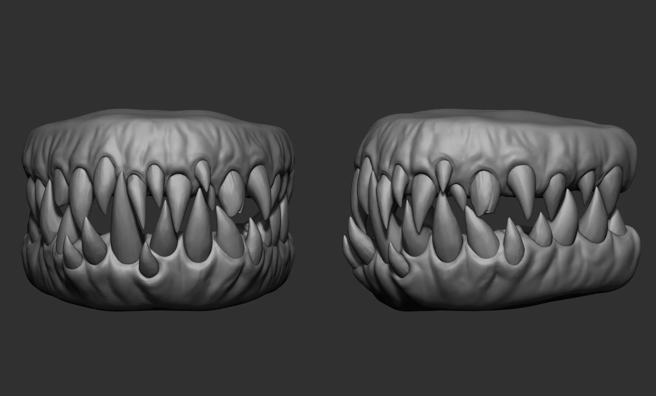 21 Creature + Monster Teeth - Open+Closed OBJs