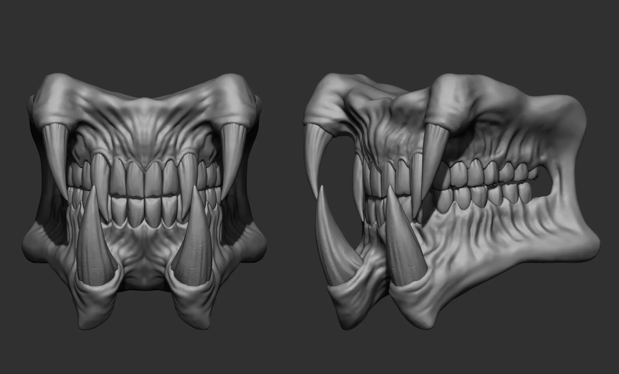 21 Creature + Monster Teeth - Open+Closed OBJs