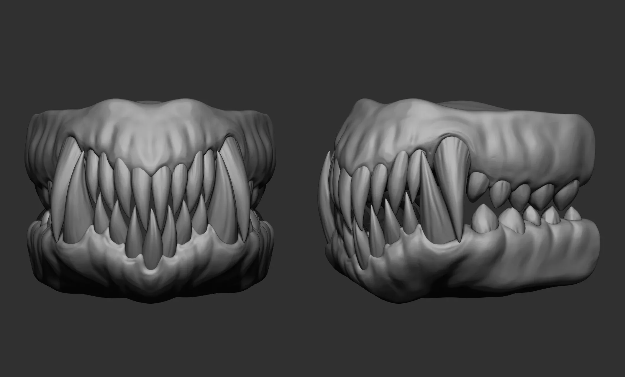 21 Creature + Monster Teeth - Open+Closed OBJs