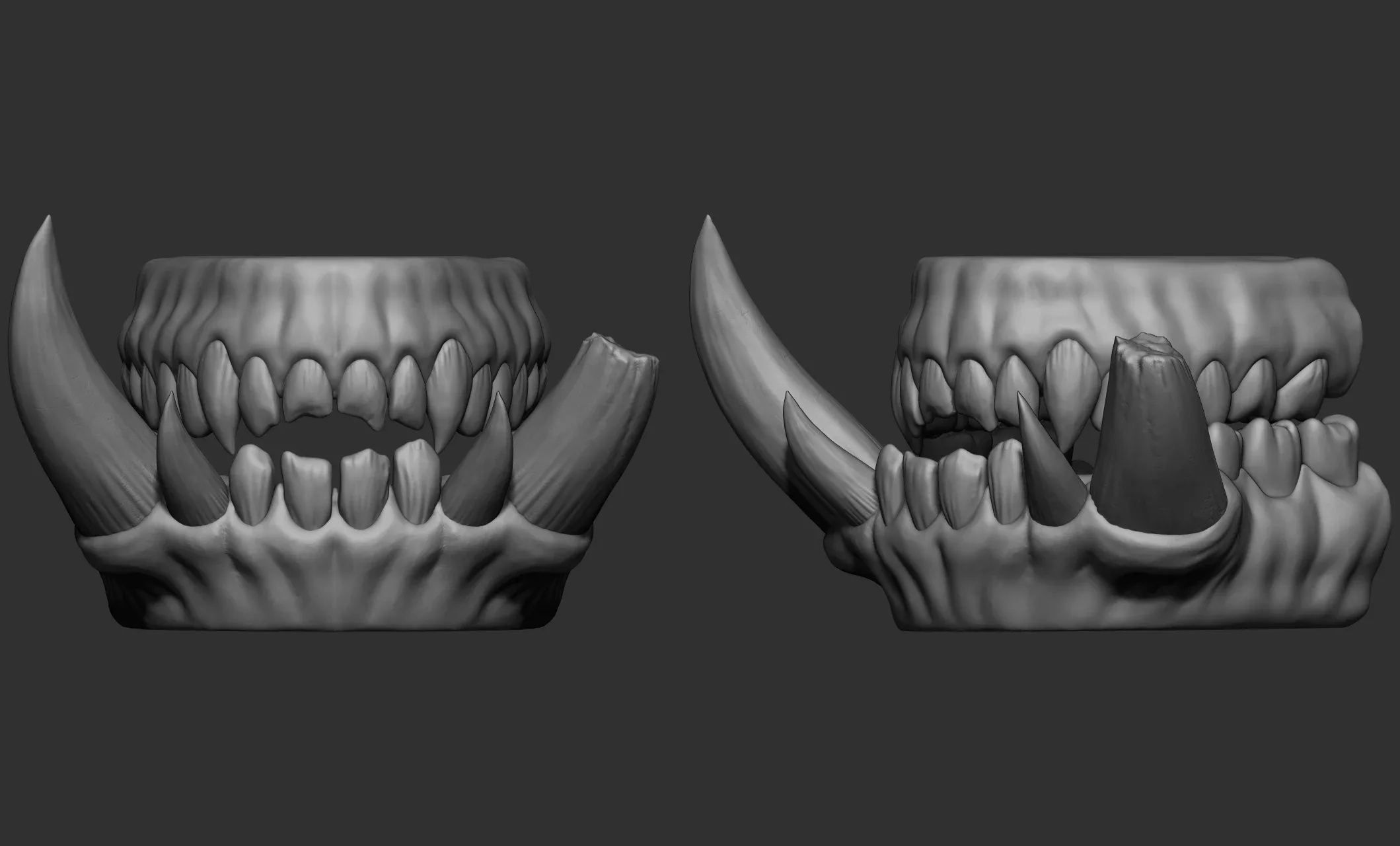 21 Creature + Monster Teeth - Open+Closed OBJs